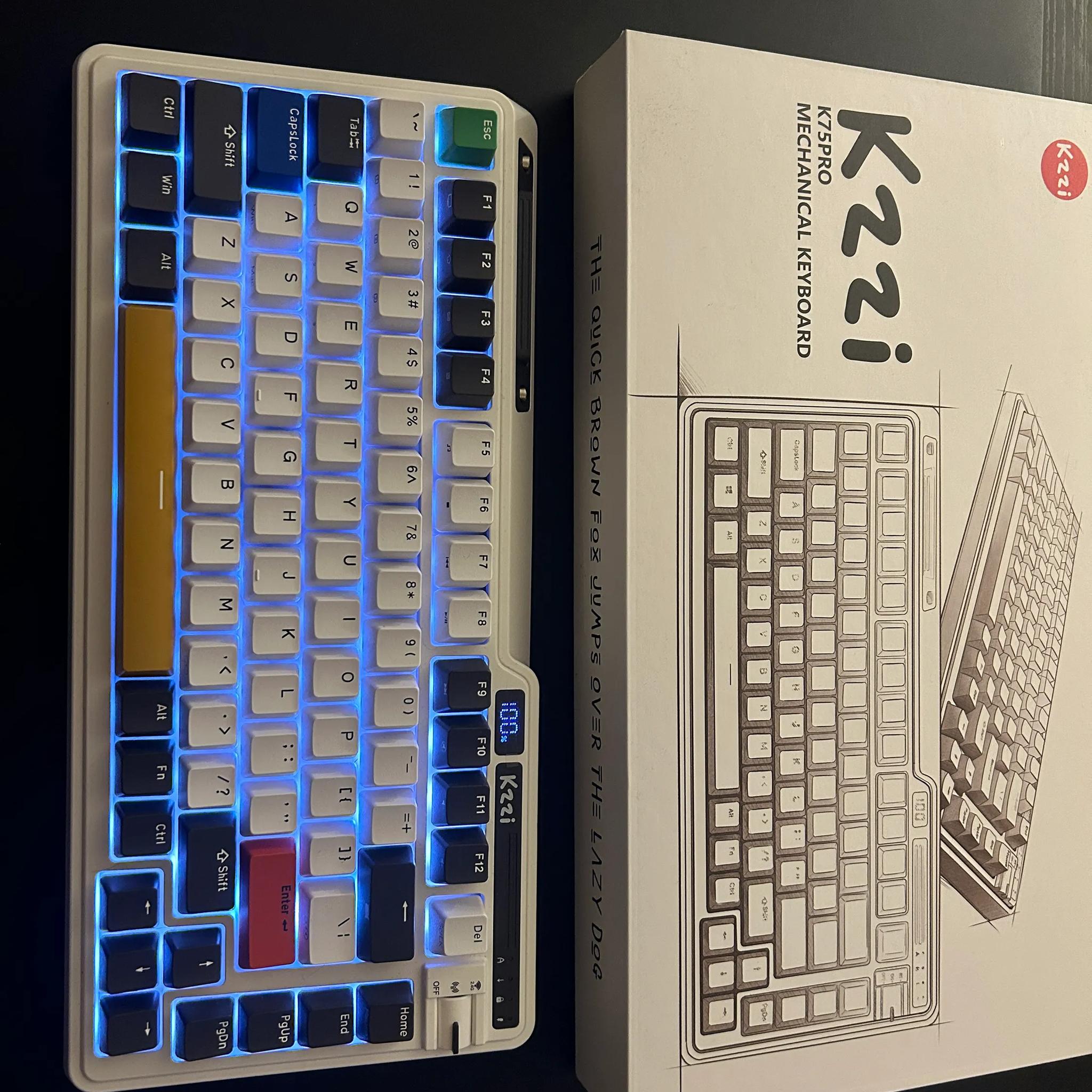 K75 RGB 75% Wireless Gasket Mechanical Keyboard, Triple Mode BT5.0/2.4G/USB-C