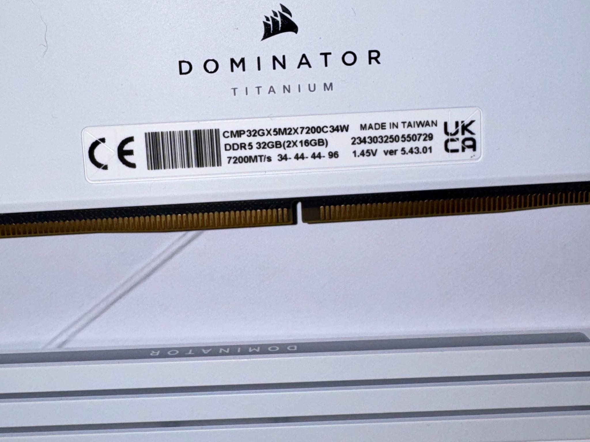 🤍 Corsair Dominator Titanium 32GB DDR5 7200MT/s White Premium Memory Kit 🤍