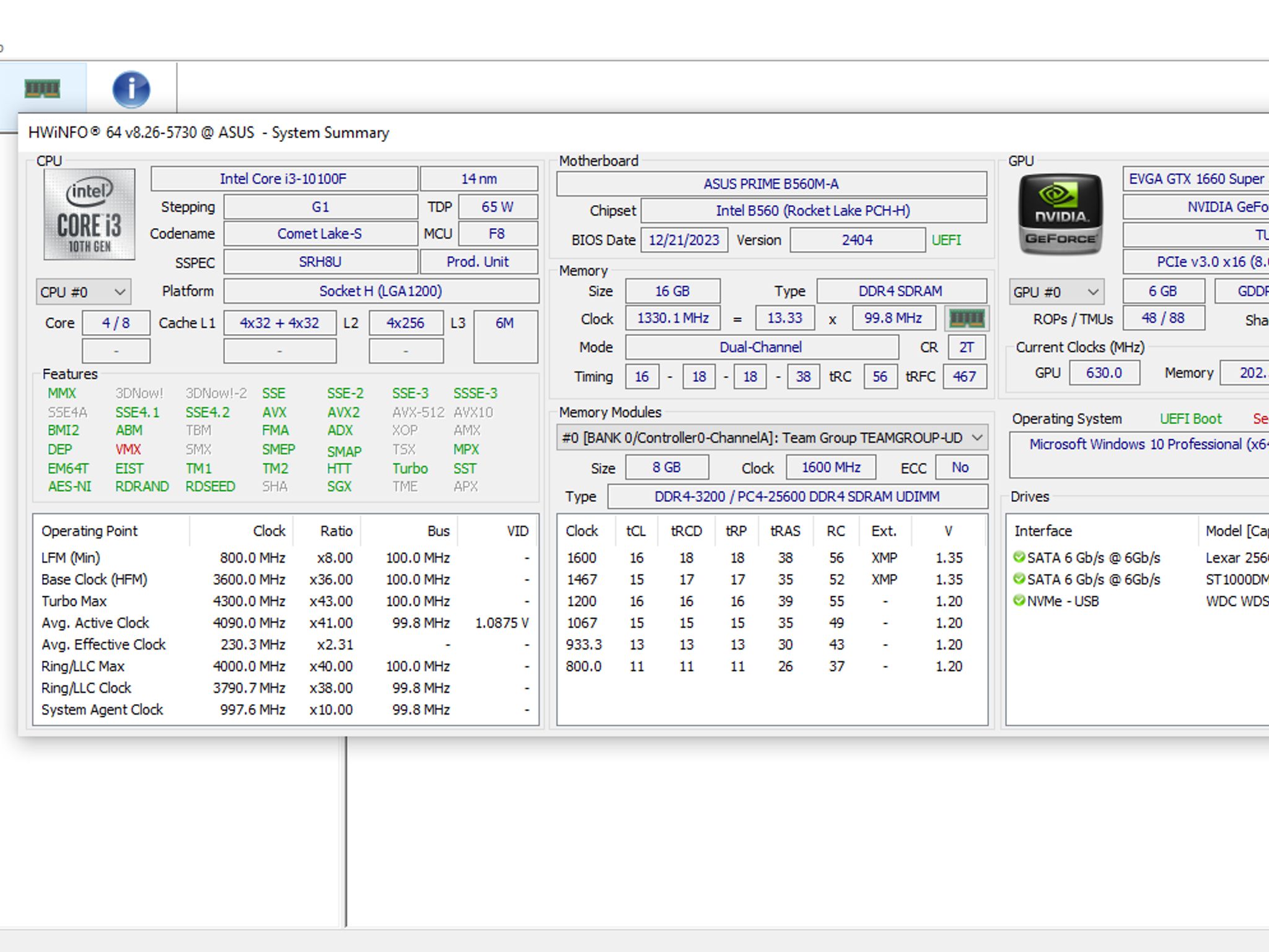 Pure Budget Performance 1080P PC, GTX 1660 Super, Intel 10100F, 16GB DDR4, 256GB SSD+1TB HDD