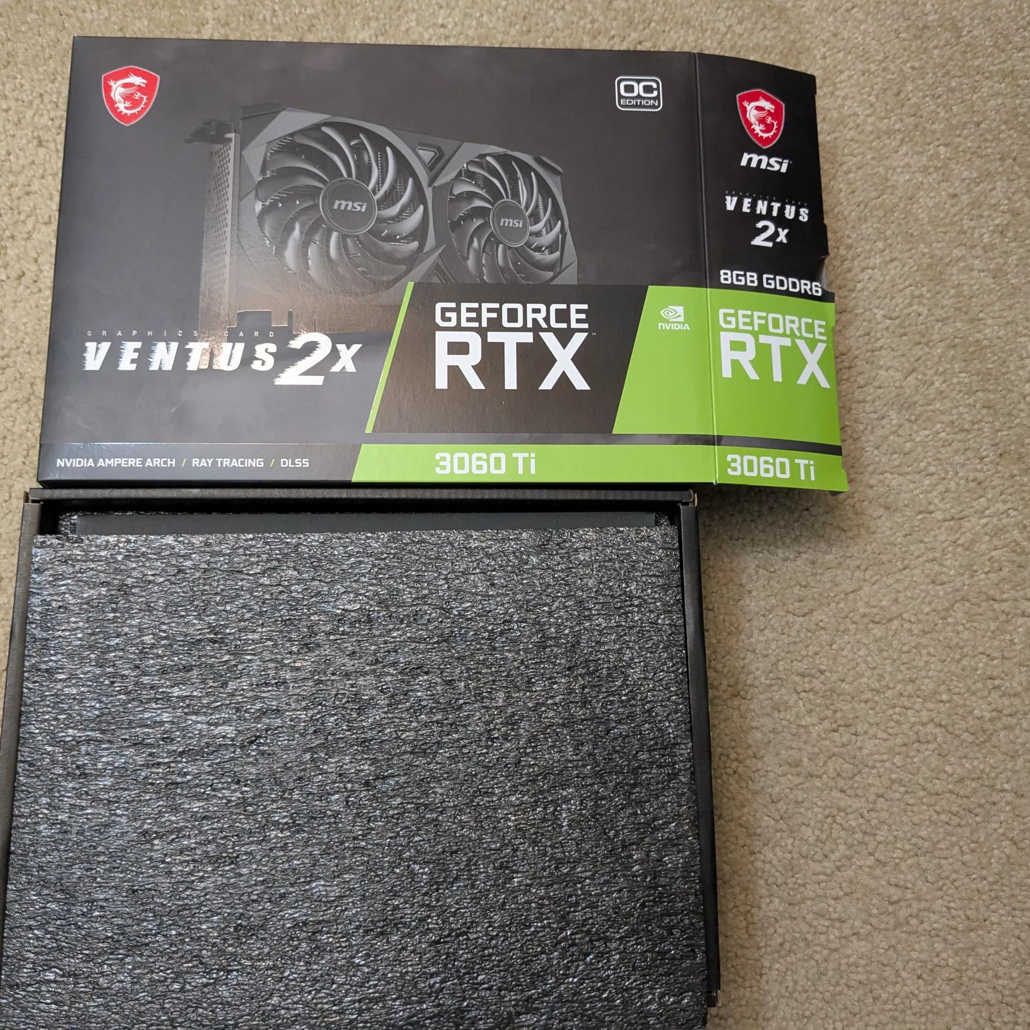 MSI Ventus 2X RTX 3060 TI with Box