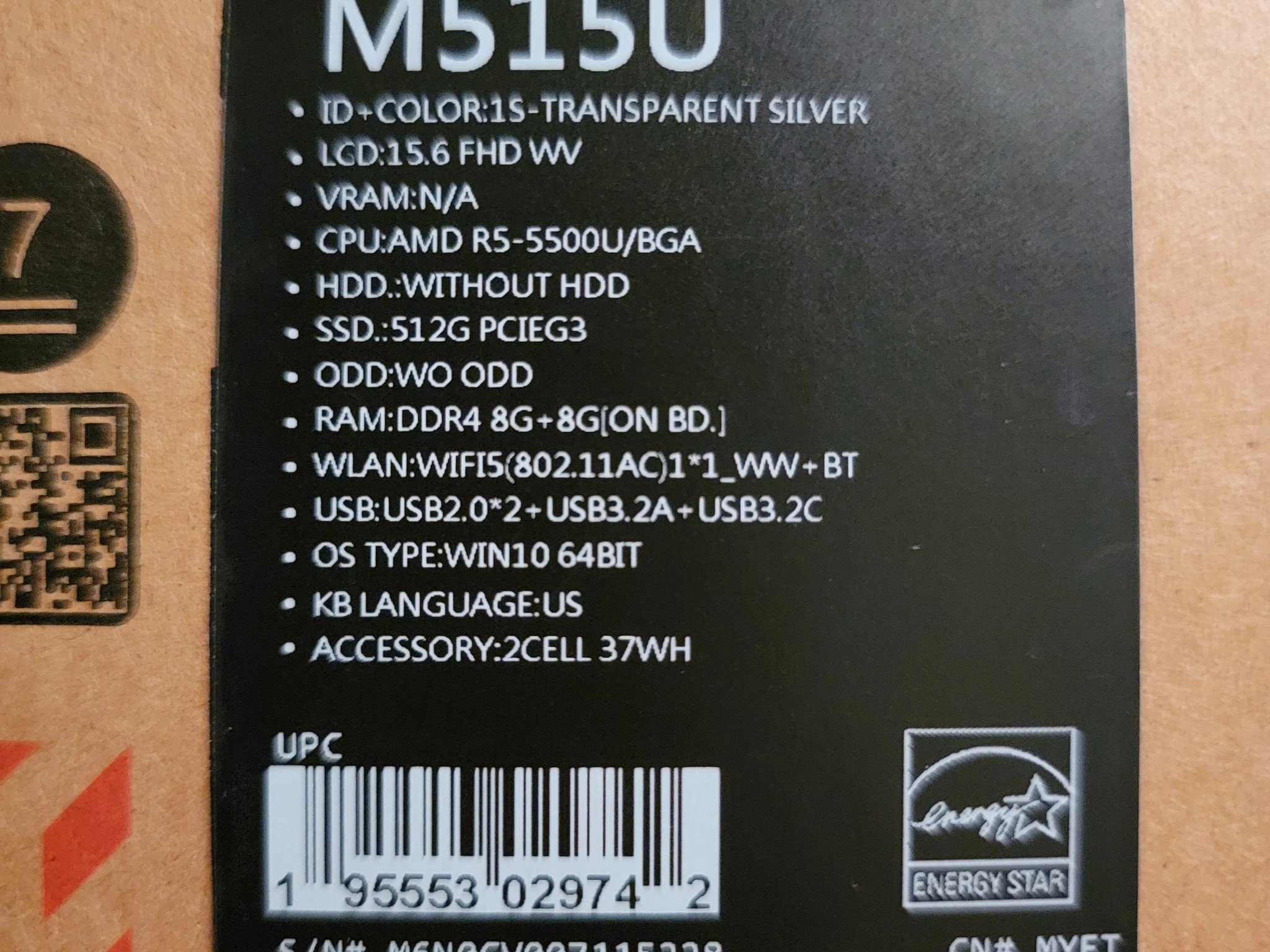 (NEW) ASUS VivoBook M515U 15.6" IPS AMD Ryzen 5 5500U 16GB RAM 512GB NVME SSD Windows 10 - Silver