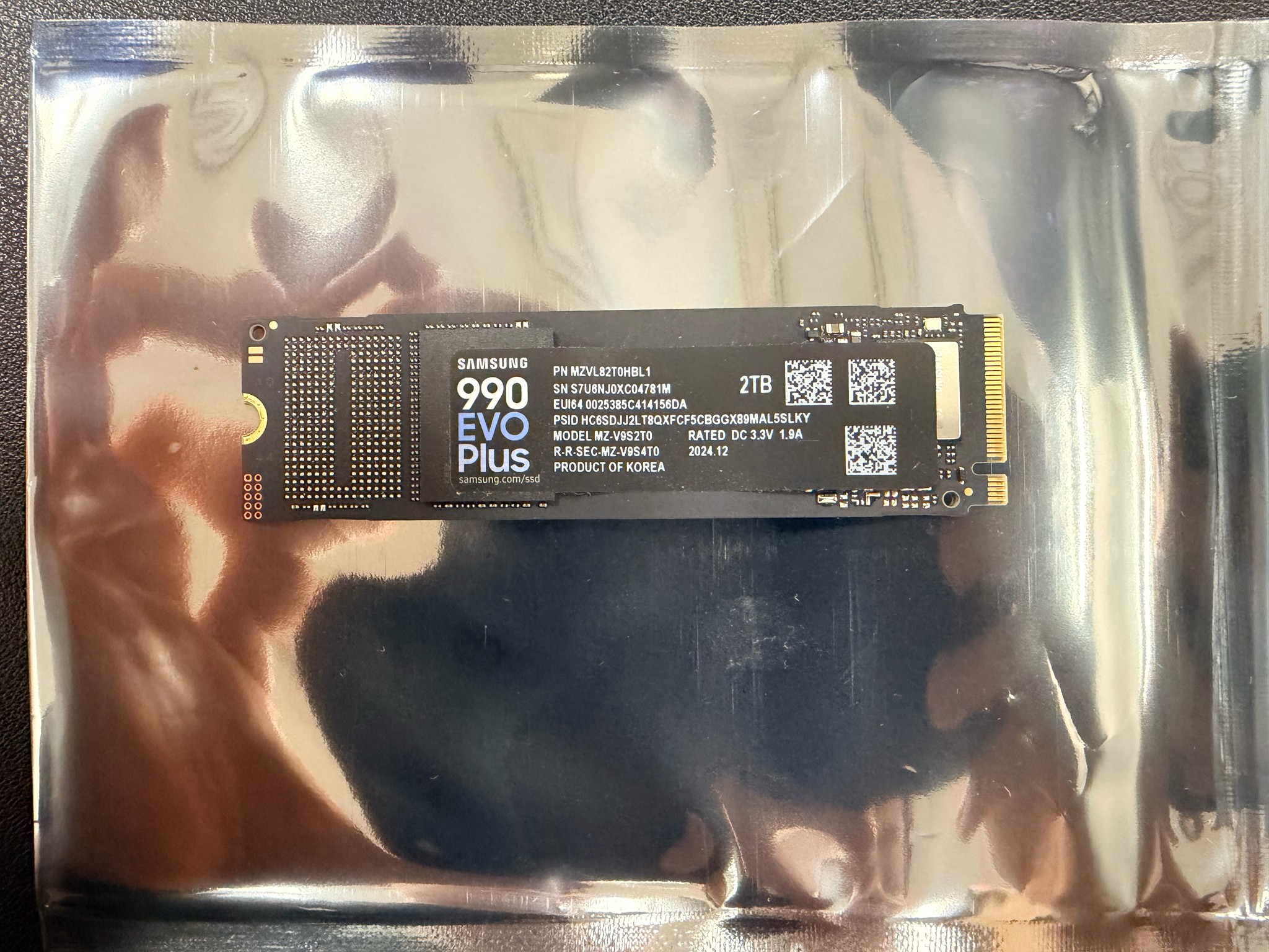 Samsung 990 EVO Plus 2TB NVMe Gen4 SSD (MZ-V9S2T0B) – 96% Health – Secure Erased