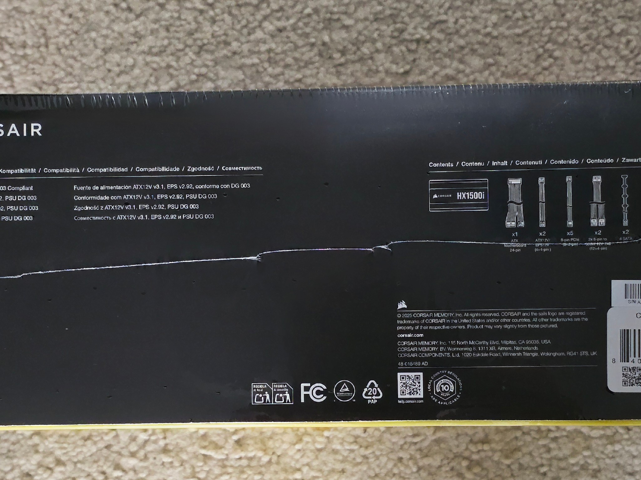 Corsair HX1500i 1500W ATX 3.1 80+ Platinum Fully Modular Power Supply Brand New Sealed