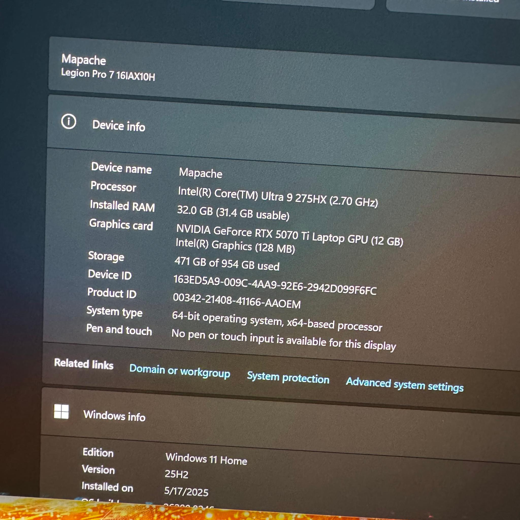 Lenovo Legion Pro 7i 5070ti