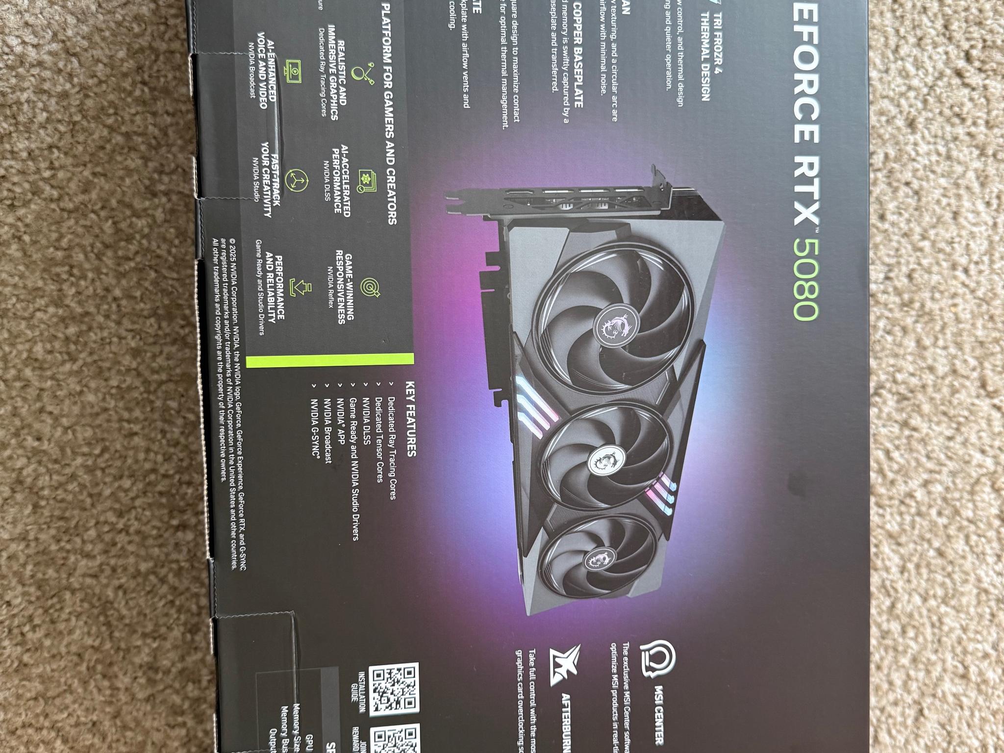MSI NVIDIA GeForce RTX 5080 16G GAMING TRIO OC (Used - Like New)