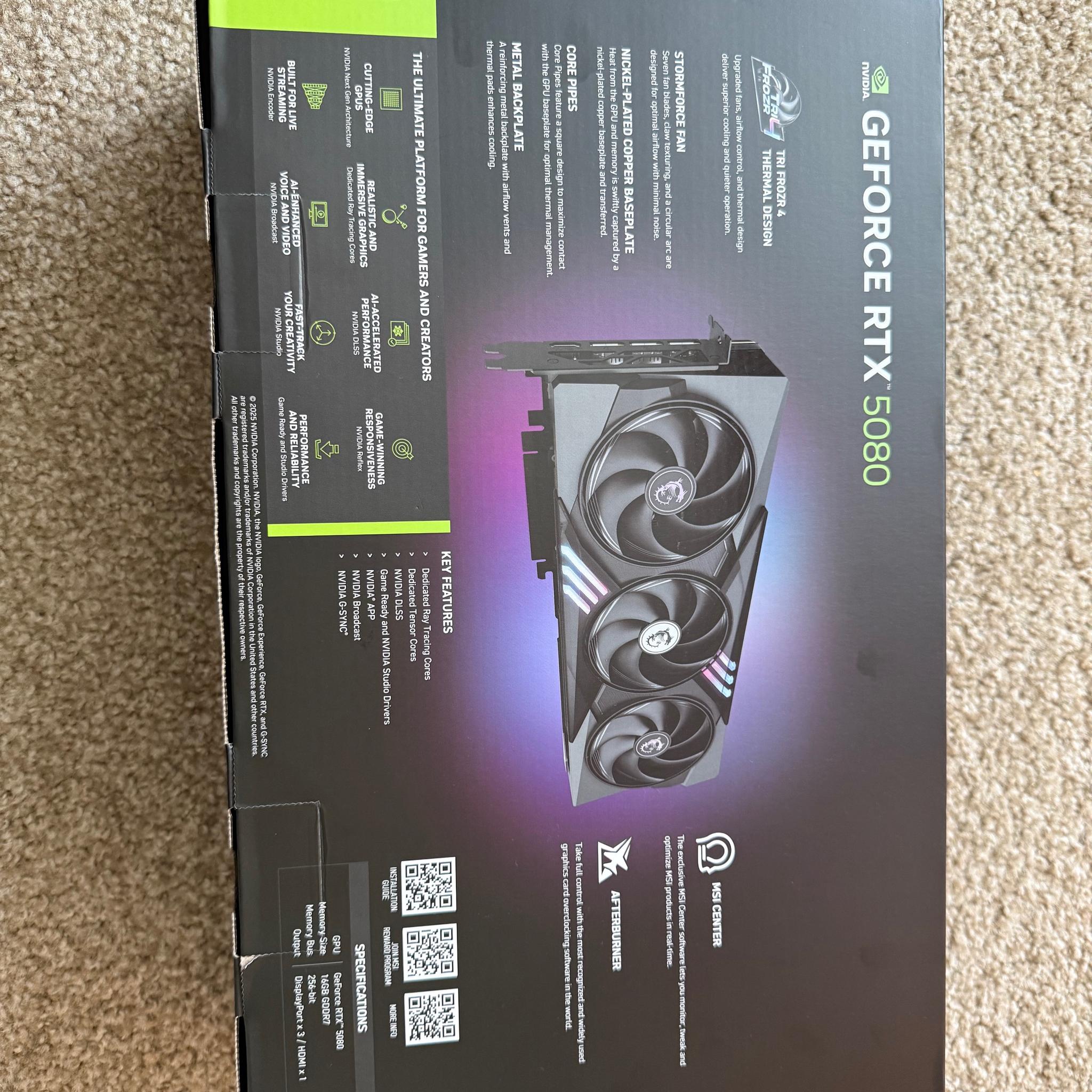 MSI NVIDIA GeForce RTX 5080 16G GAMING TRIO OC (Used - Like New)