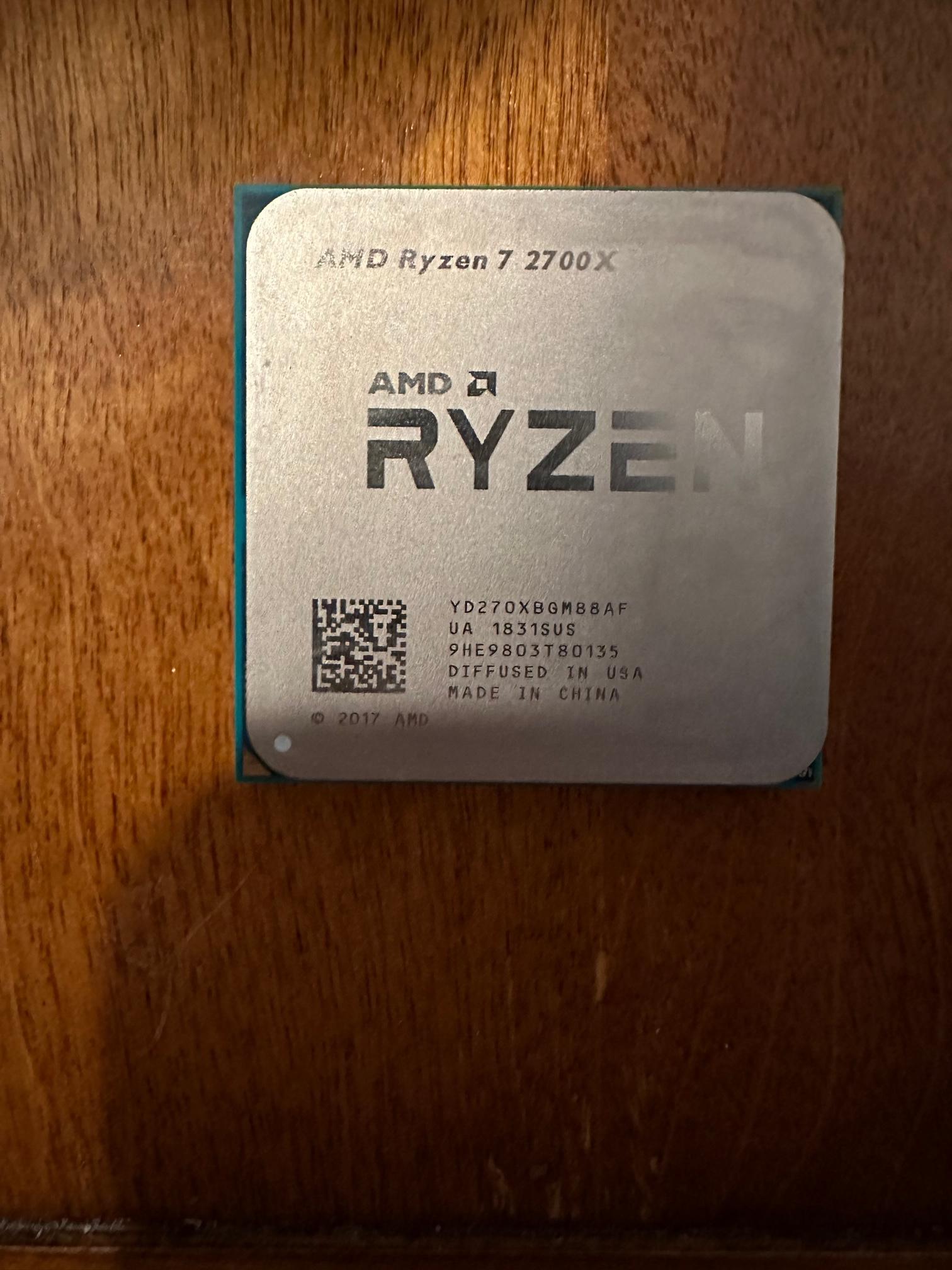 Ryzen 7 2700x w/ Wraith Stealth Cooler.