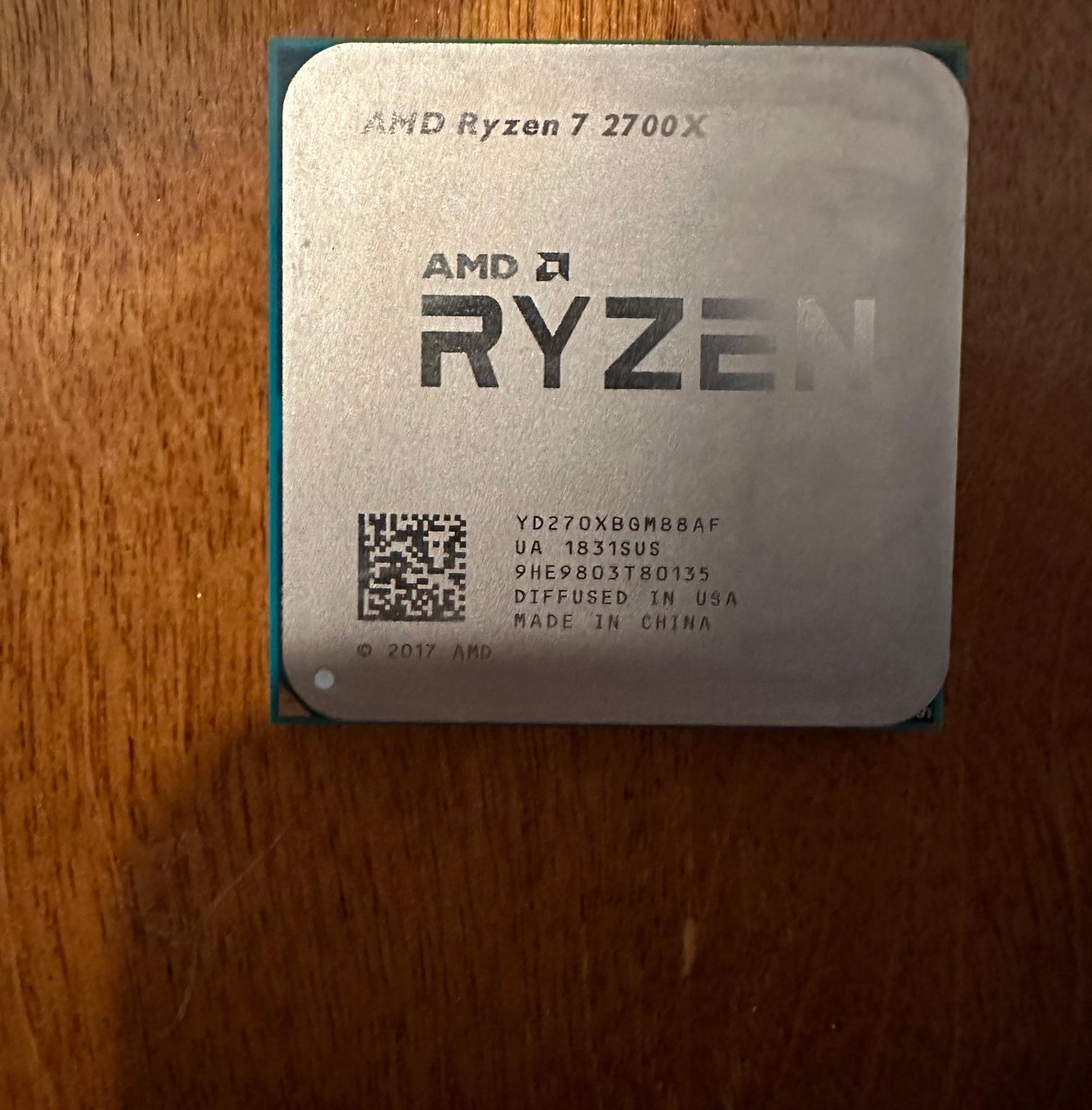 Ryzen 7 2700x w/ Wraith Stealth Cooler.