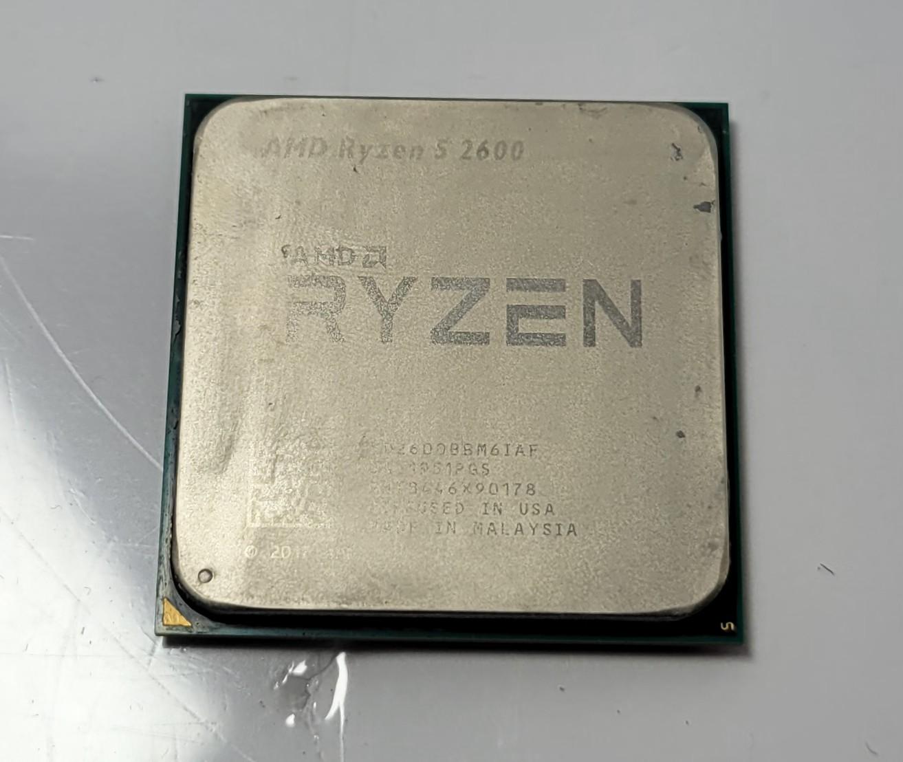 AMD Ryzen 5 2600, With CPU Wraith Cooler, Used like New