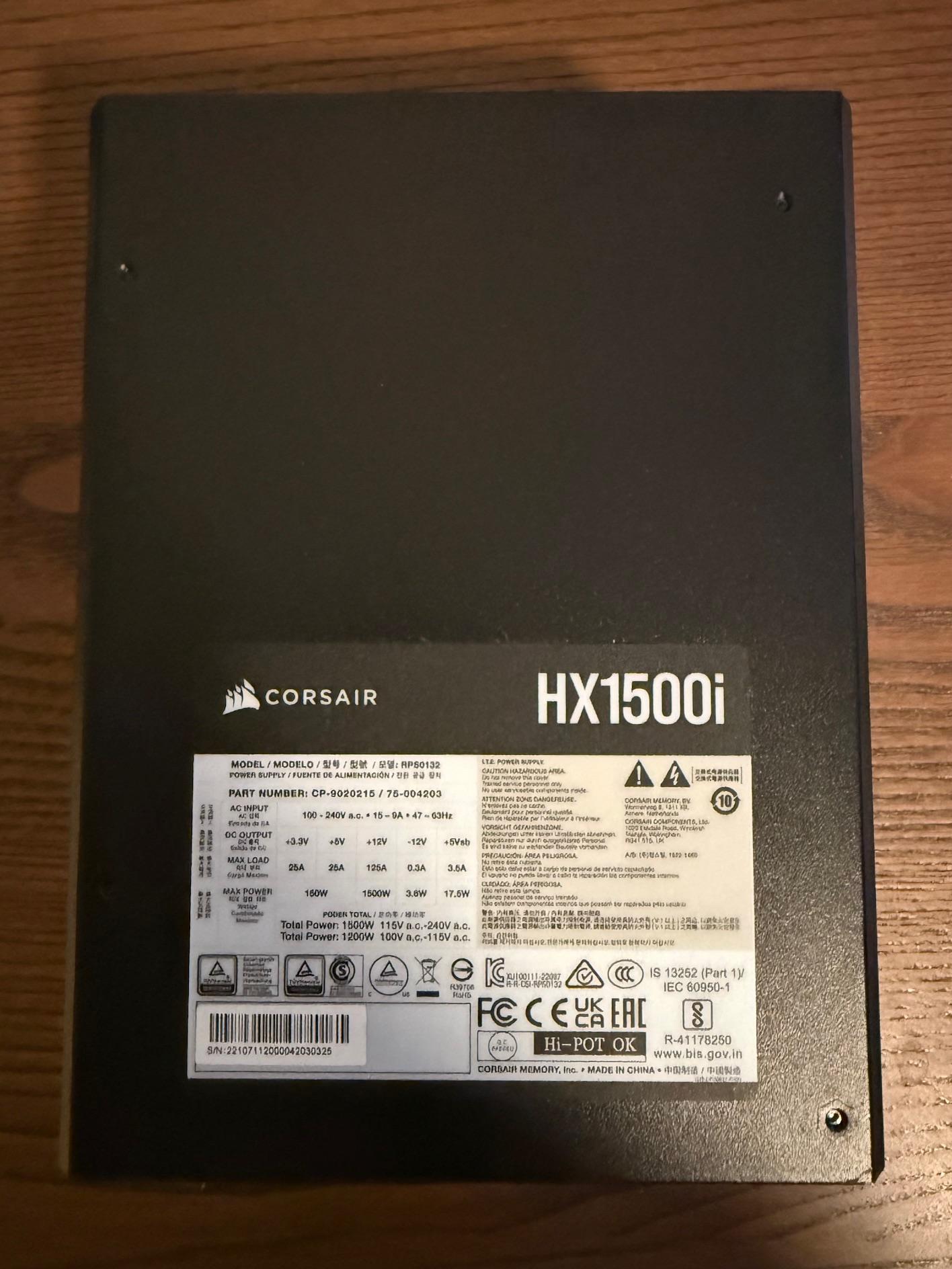 Corsair HX1500i Platinum ATX 1500 Watt