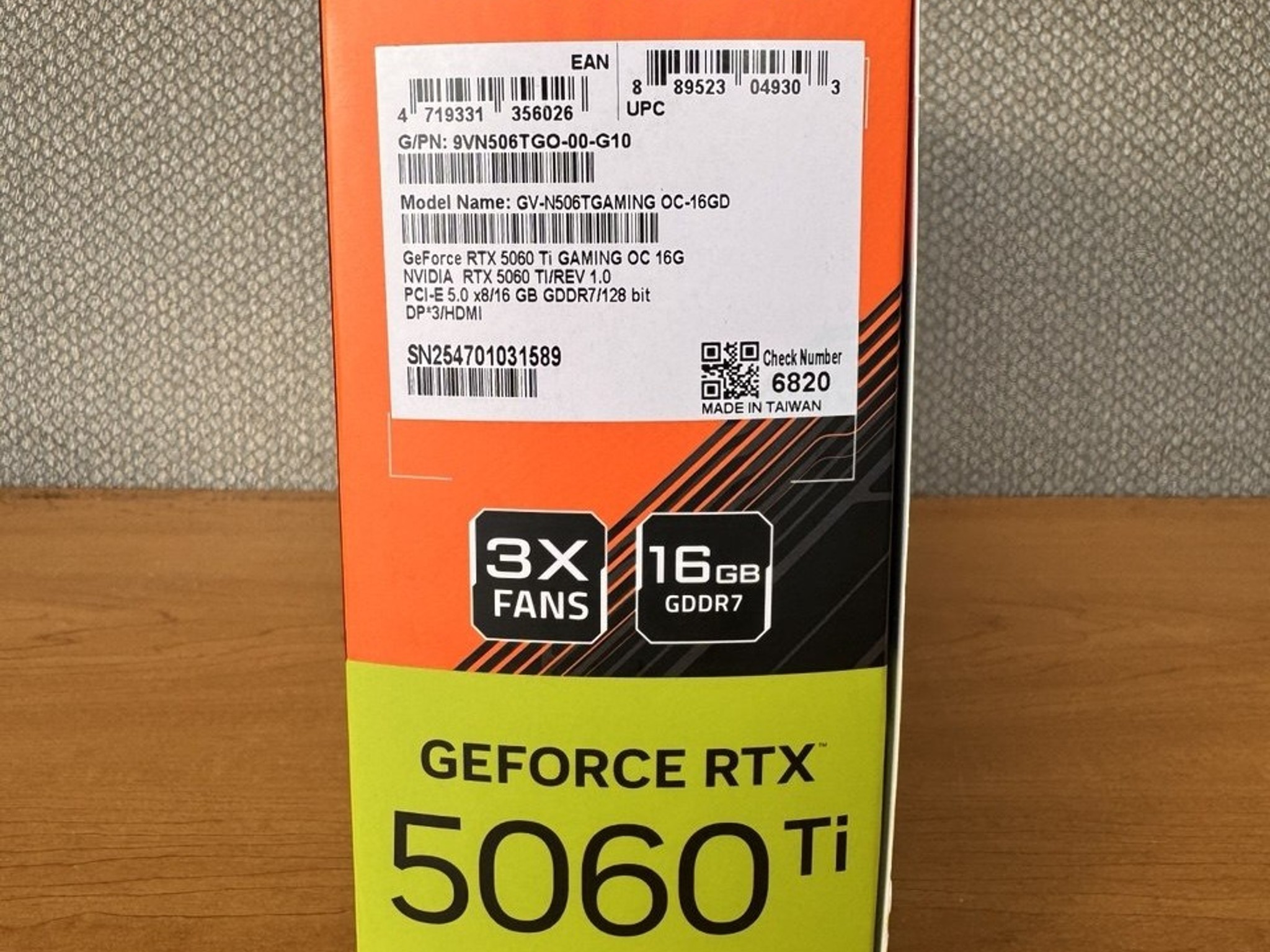 GIGABYTE GeForce RTX 5060 Ti GAMING OC 16G
