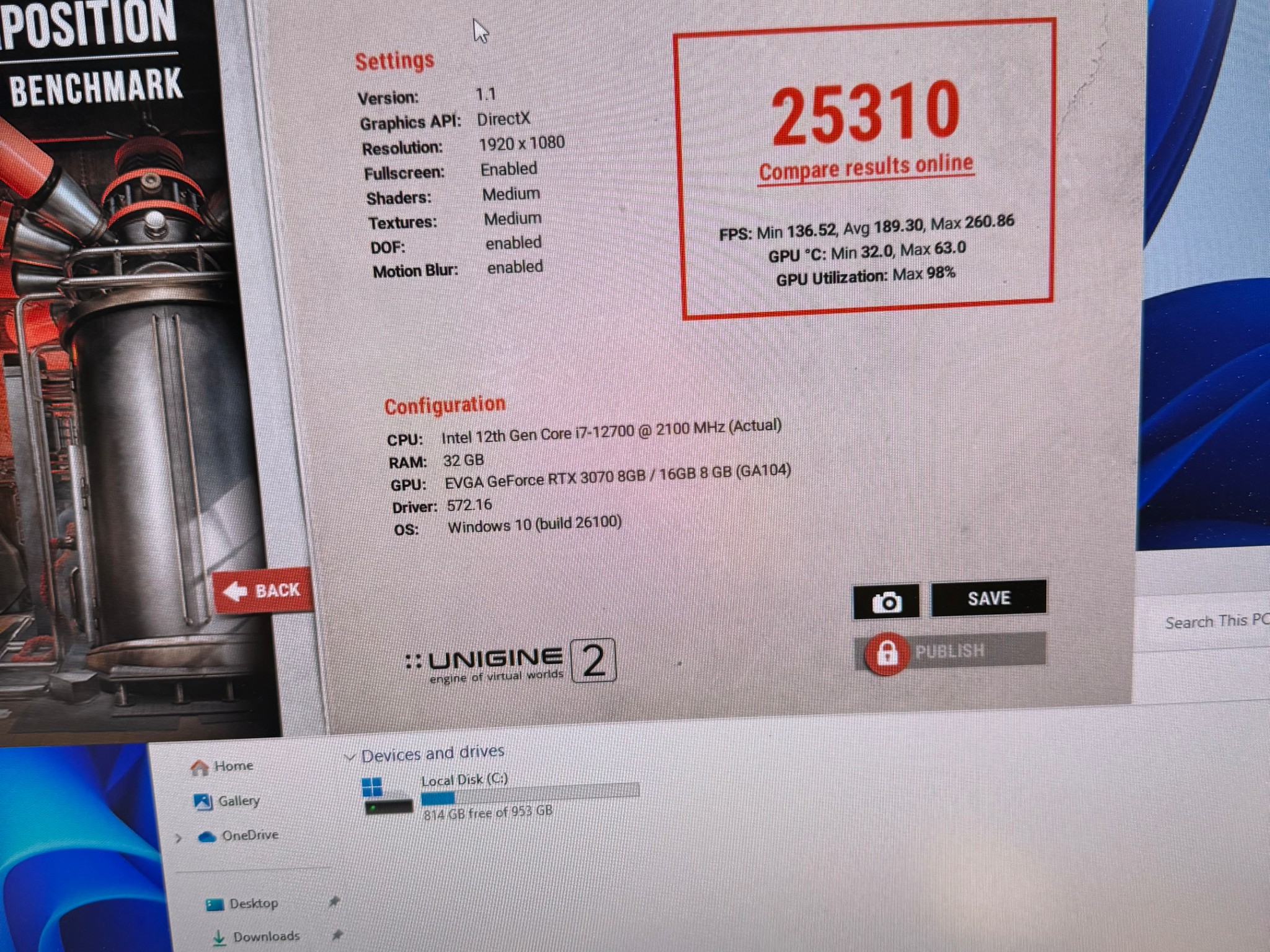 Gaming PC RTX 3070 i7-12700 32 gb ddr5 6400 MT/s