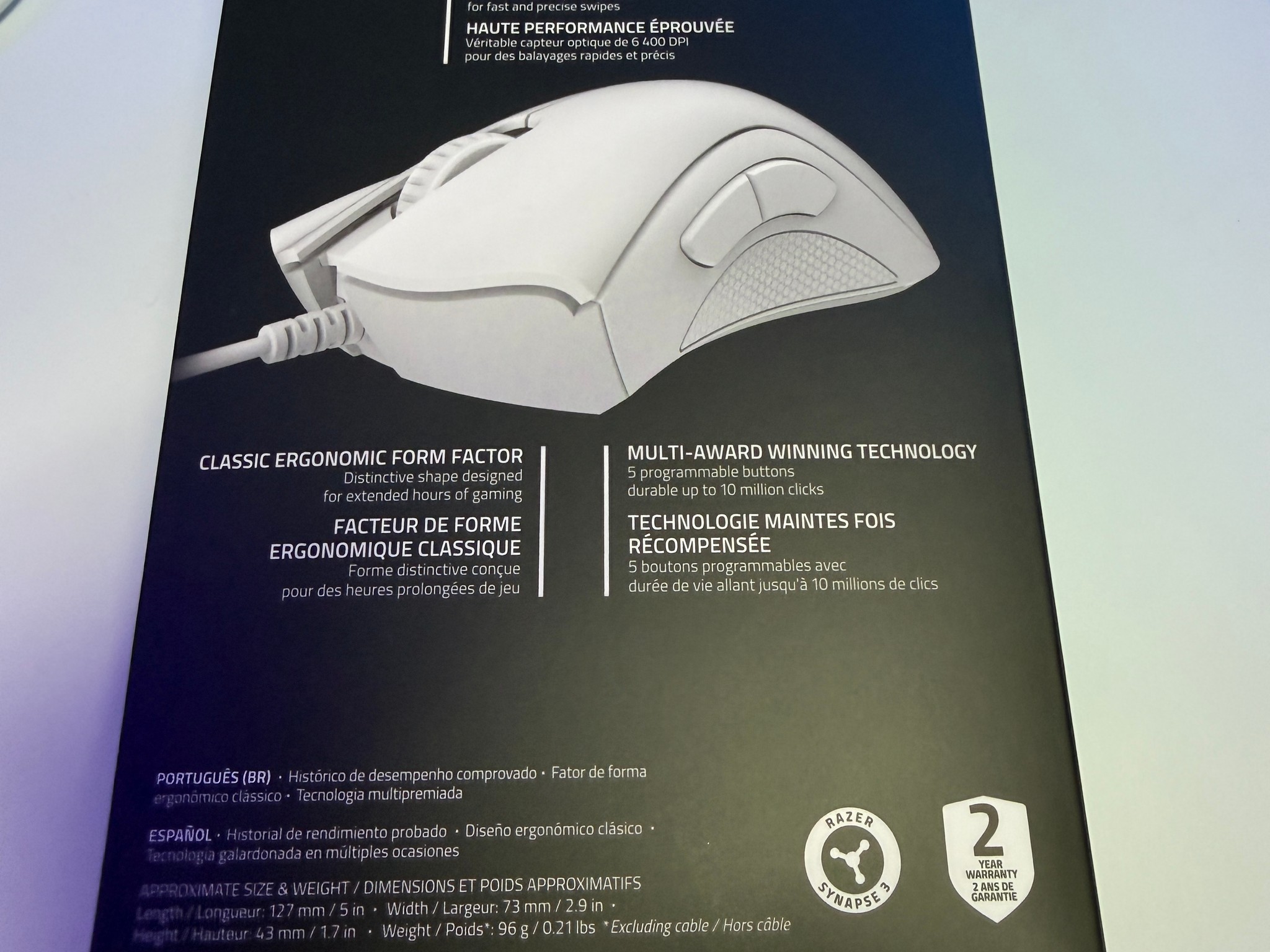 Razer DeathAdder Essential  Wired Gaming Optical Mouse, Custom White/Mint Green.