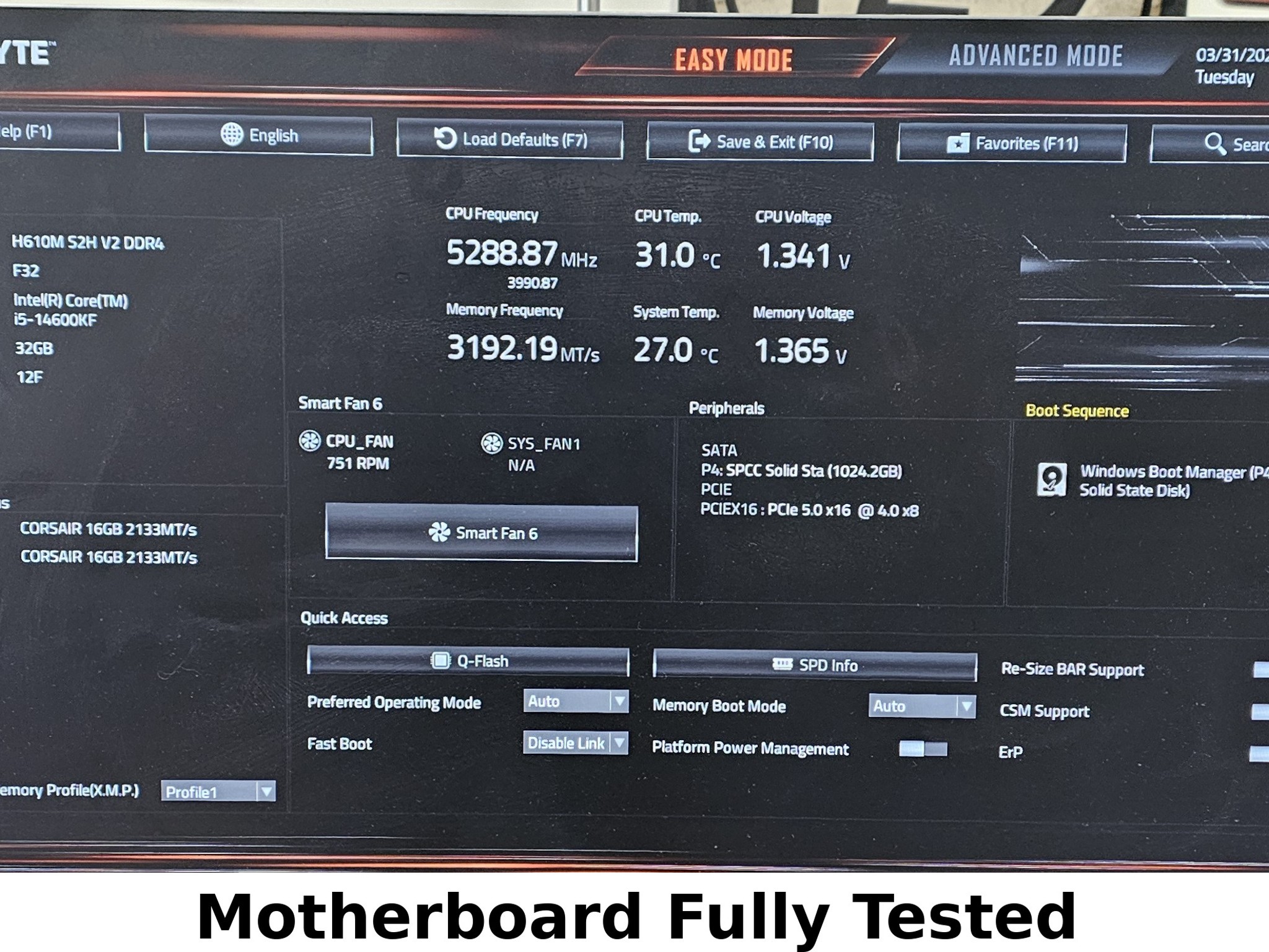 Gigabyte H610M S2H V2 DDR4 LGA1700 mATX Motherboard