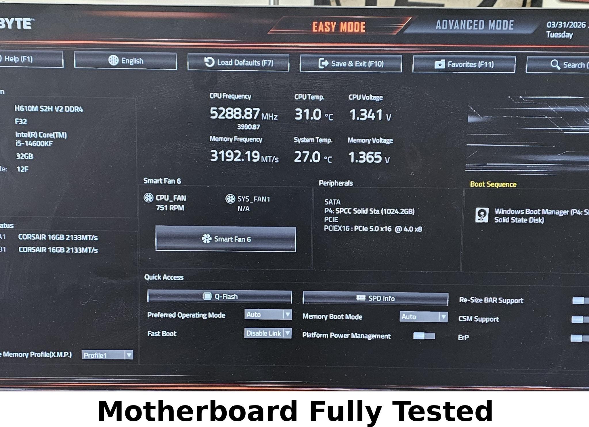 Gigabyte H610M S2H V2 DDR4 LGA1700 mATX Motherboard