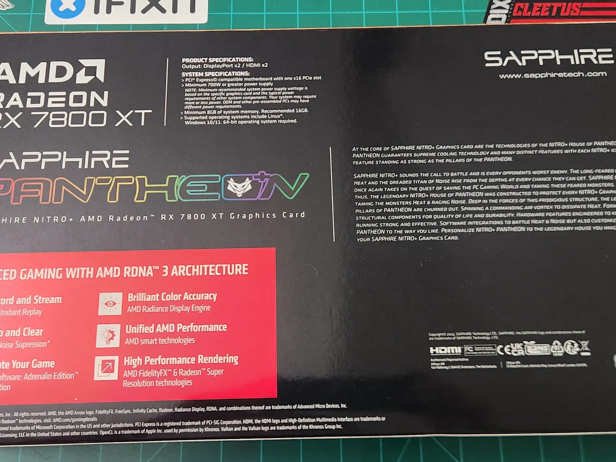 SAPPHIRE NITRO+ Radeon RX 7800 XT 16GB GDDR6 PCI Express 4.0 x16 ATX Graphics Card 11330-01-20G