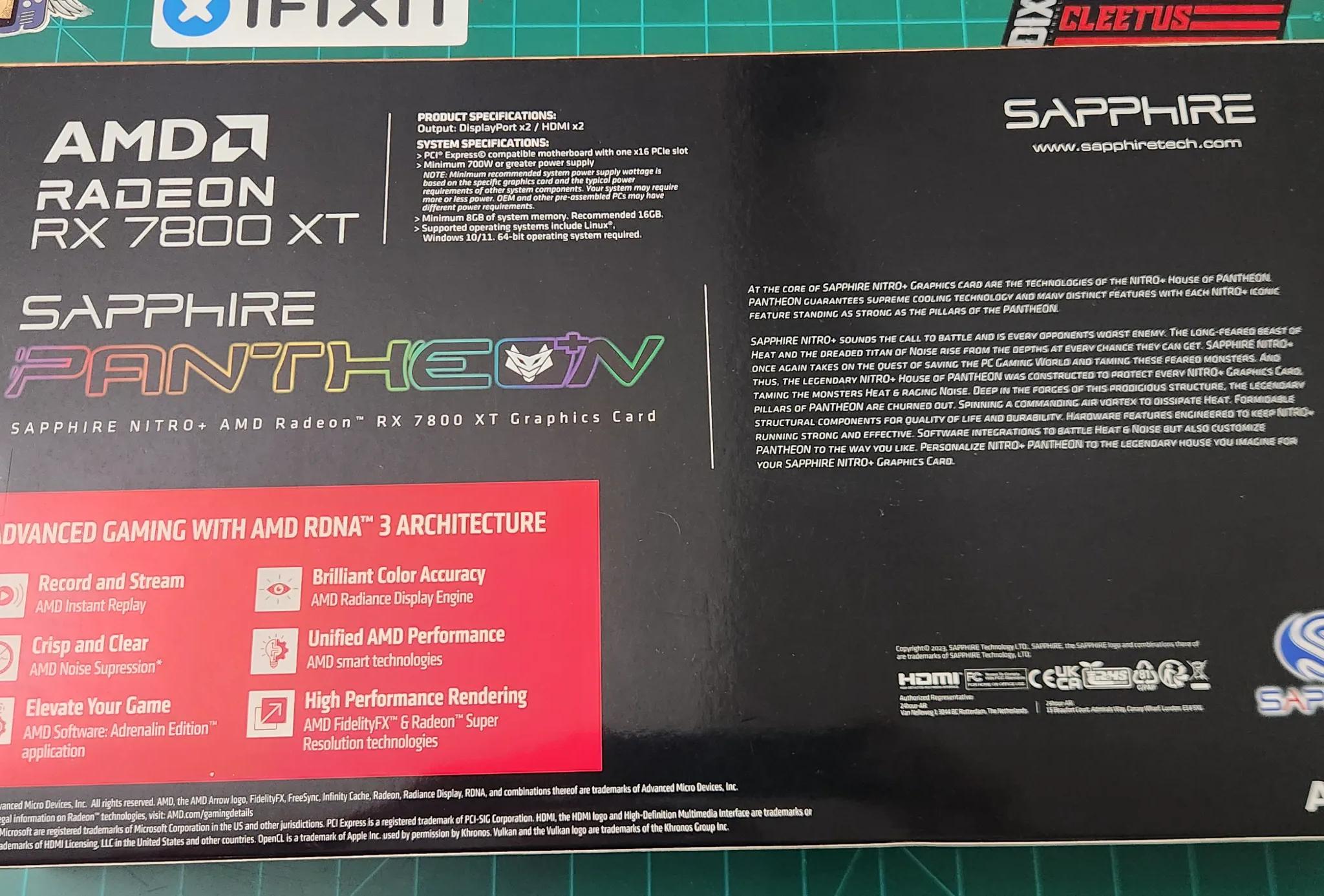 SAPPHIRE NITRO+ Radeon RX 7800 XT 16GB GDDR6 PCI Express 4.0 x16 ATX Graphics Card 11330-01-20G