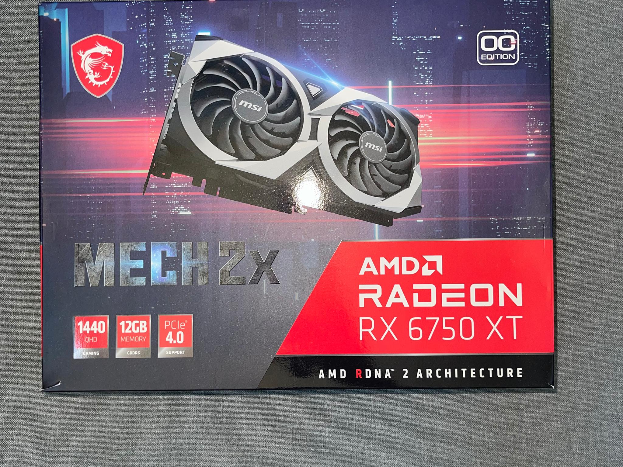 MSI AMD Radeon RX 6750 XT Mech 2X 12G OC for sale.