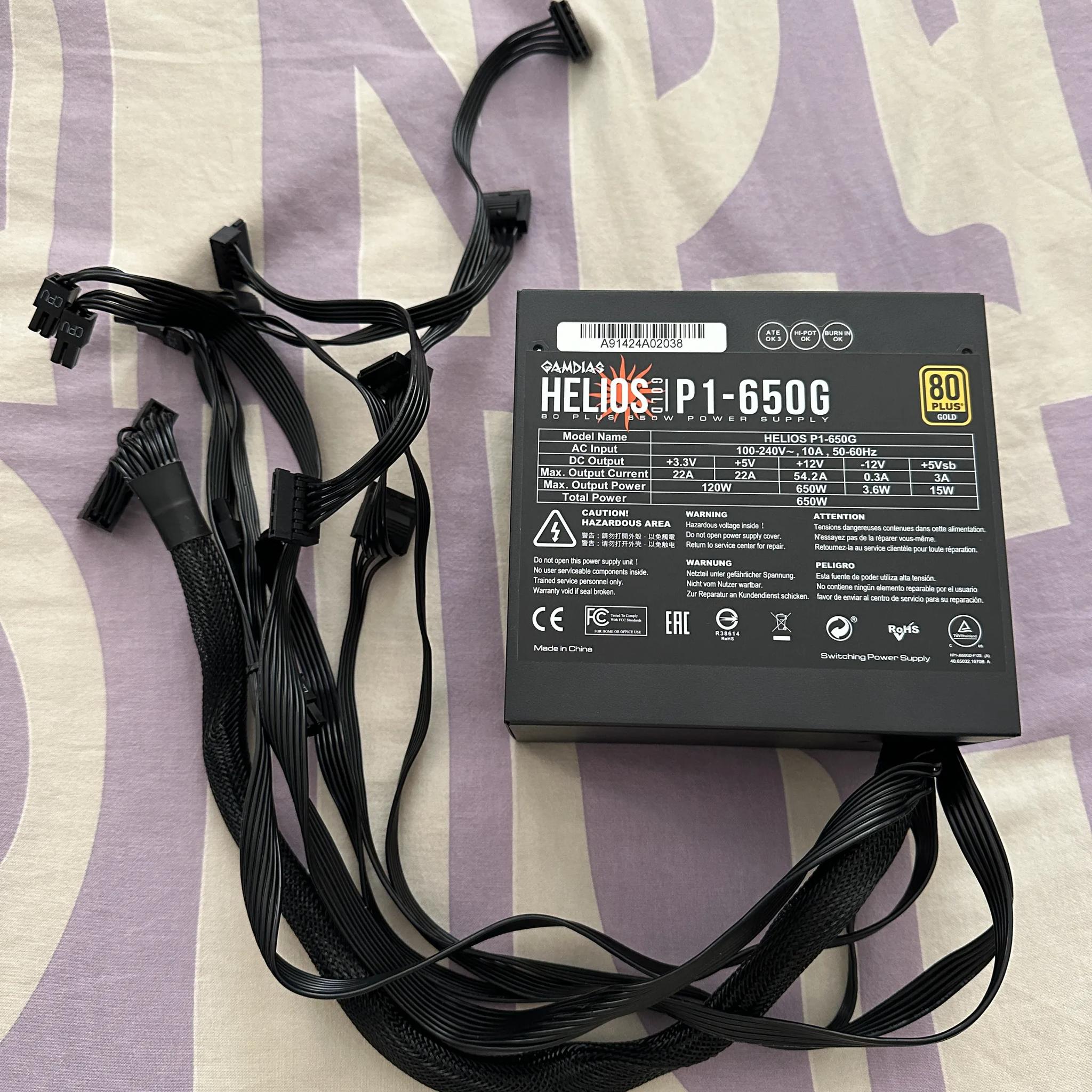 GAMDIAS Helios P1-650G, 650W 80 Plus Gold ATX Power Supply