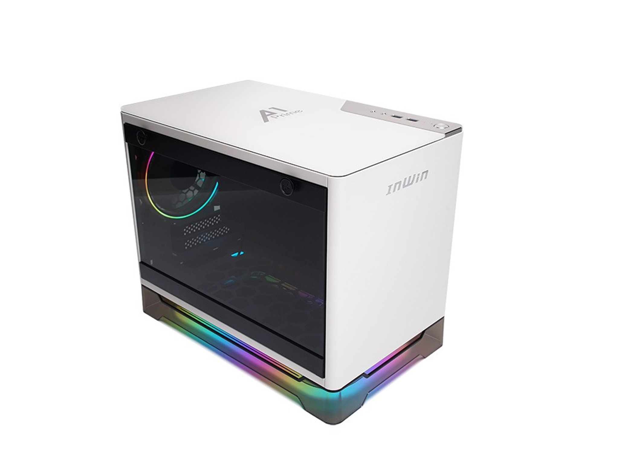InWin A1 PRIME WHITE Mini-ITX Tower built in 750w 80+ Gold ATX PSU Computer Case
