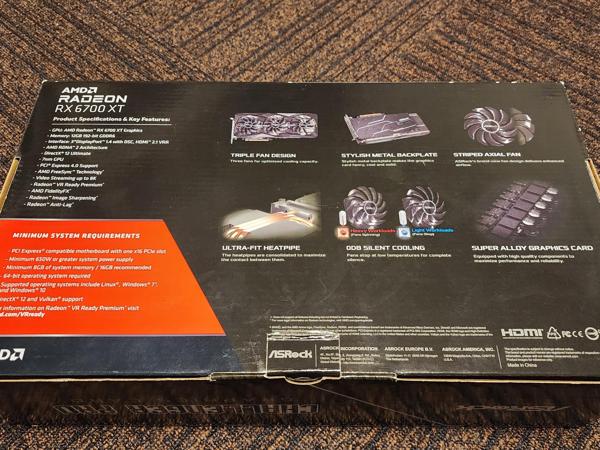ASRock Radeon RX 6700 XT Challenger Pro OC 12GB Triple-Fan GPU – Tested, Boxed