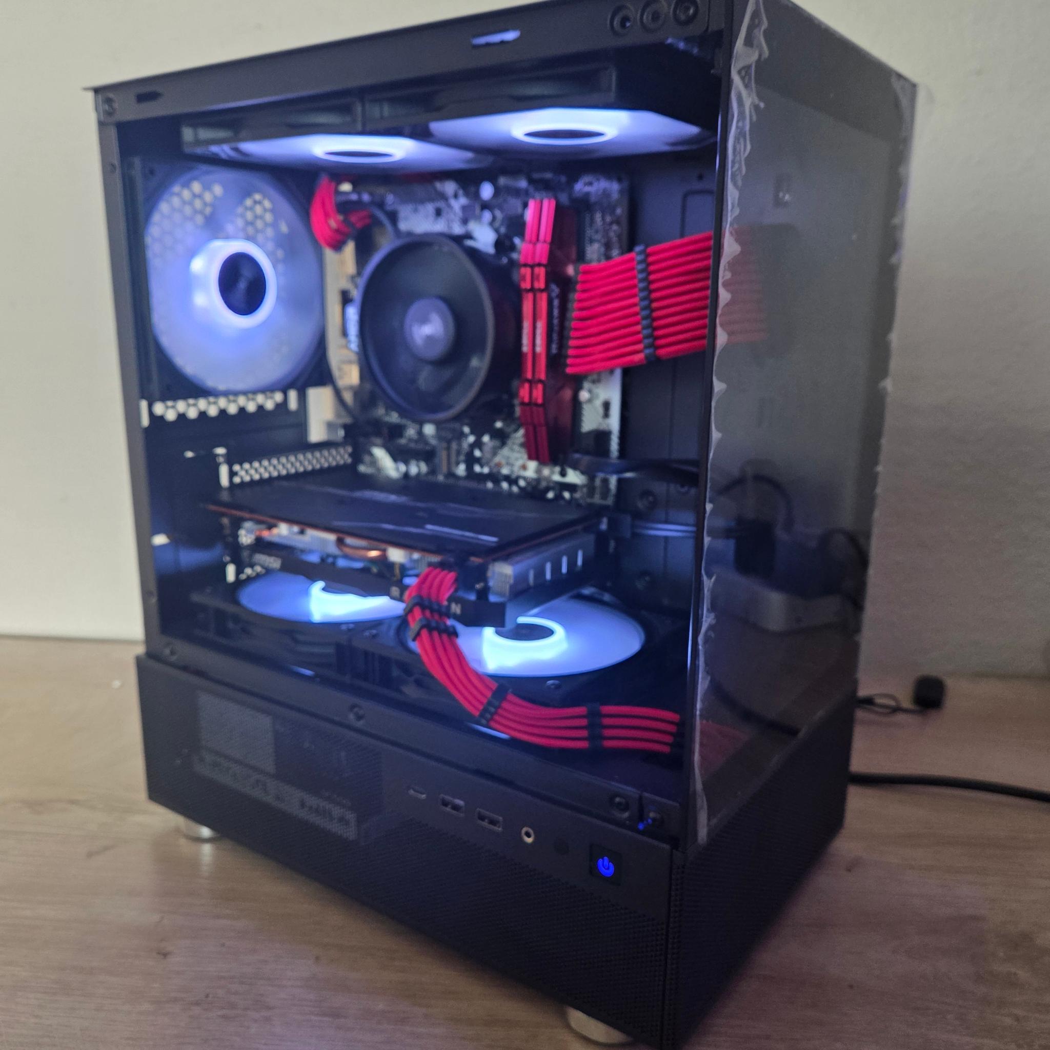 AMD Red Reaper – Ryzen 7 2700X | RX 6600 | 16GB RAM | Red & Black