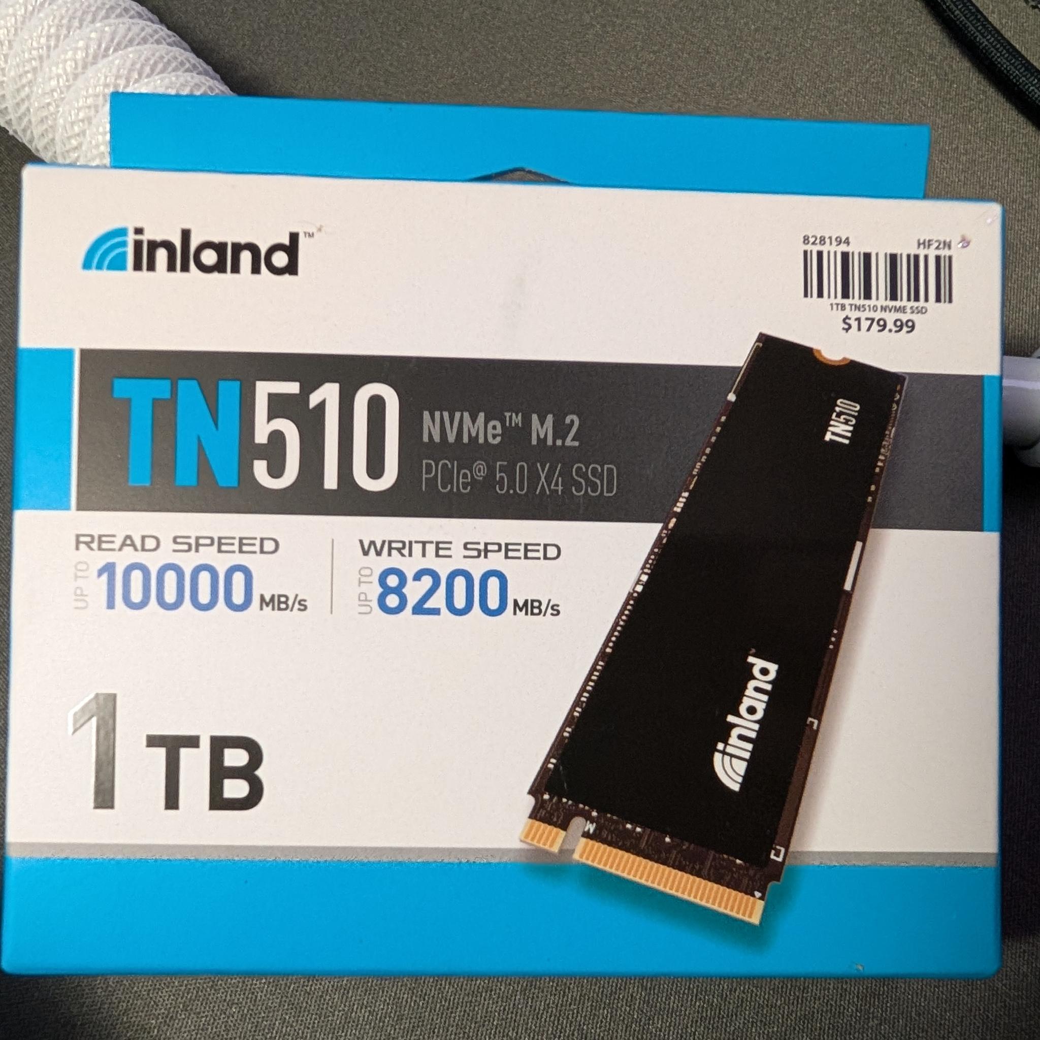 Inland TN510 1TB Gen 5 NVMe M.2 SSD *BRAND NEW SEALED*