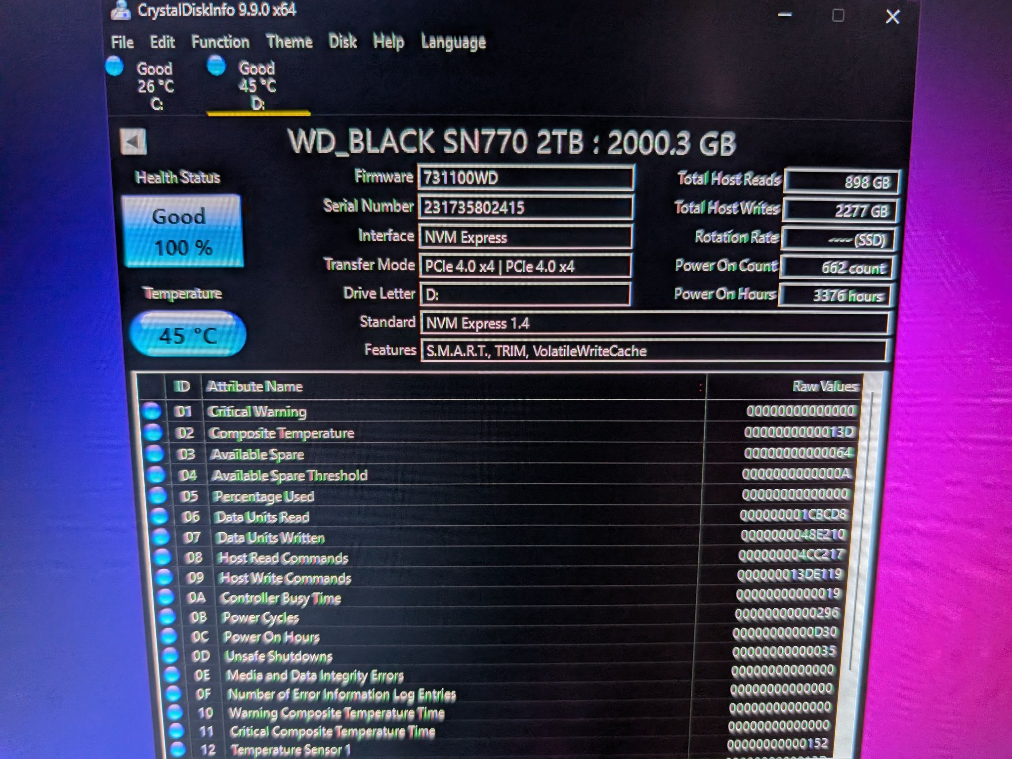 Western Digital Black SN770 2TB M.2 NVMe SSD