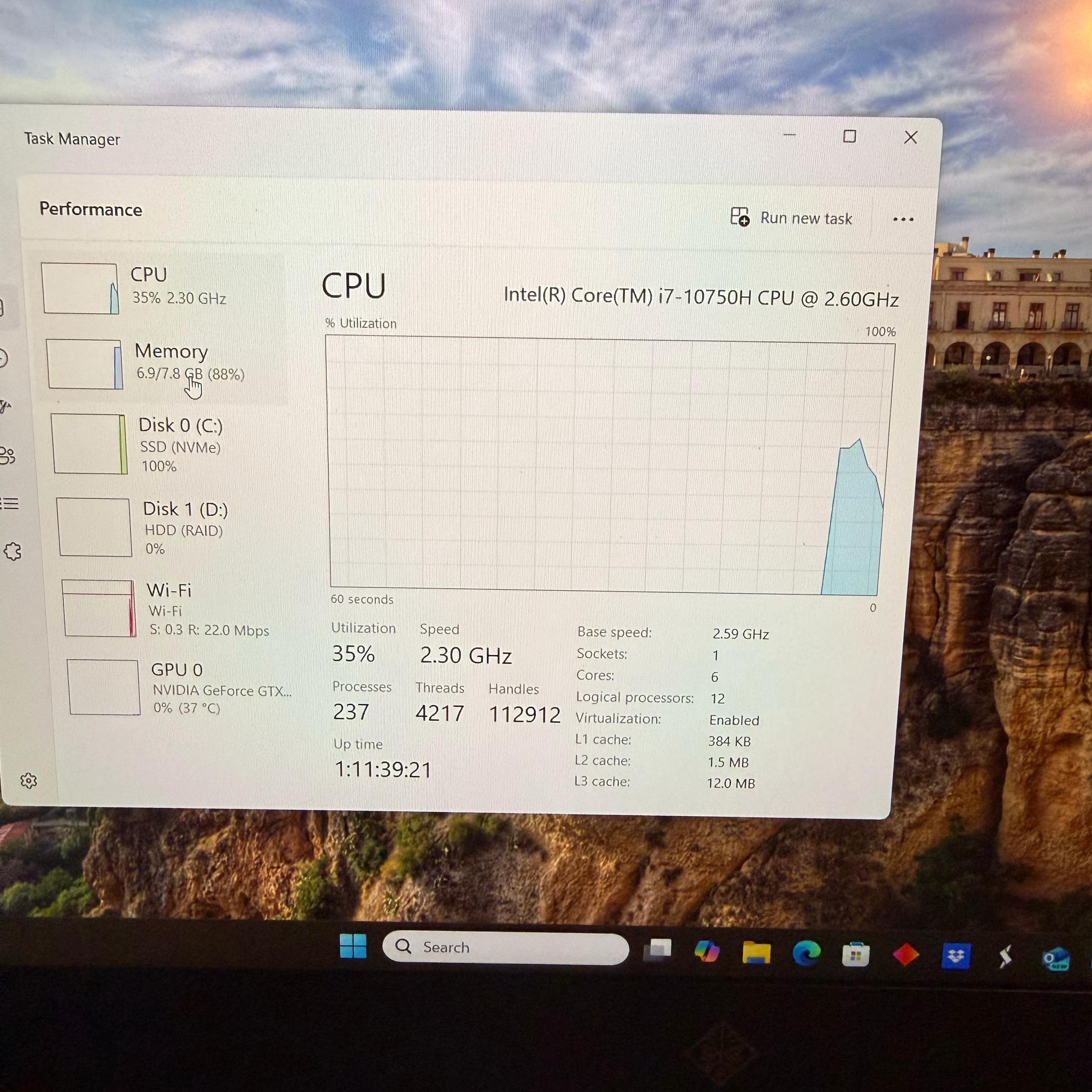 HP OMEN 15-dh1070wm Gaming Laptop i7-10750H GTX 1660 Ti 8GB 1.14TB 15" Win 11