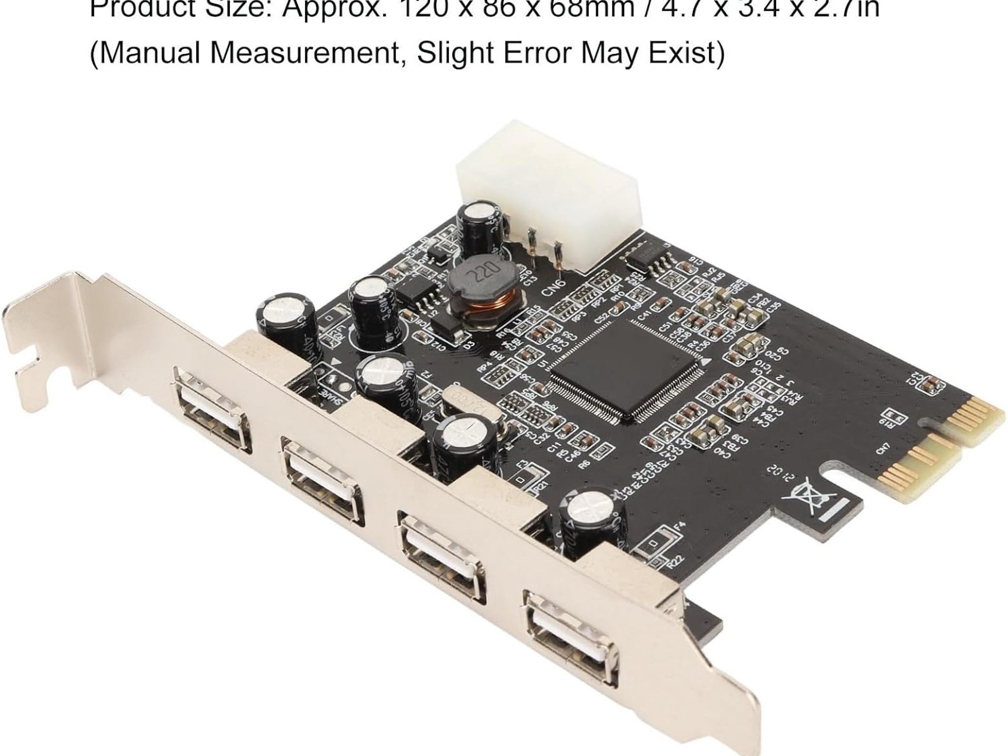 PCIe to USB 2.0 Card 4-Port 4-Pin PCIe to USB 2.0 480Mbs