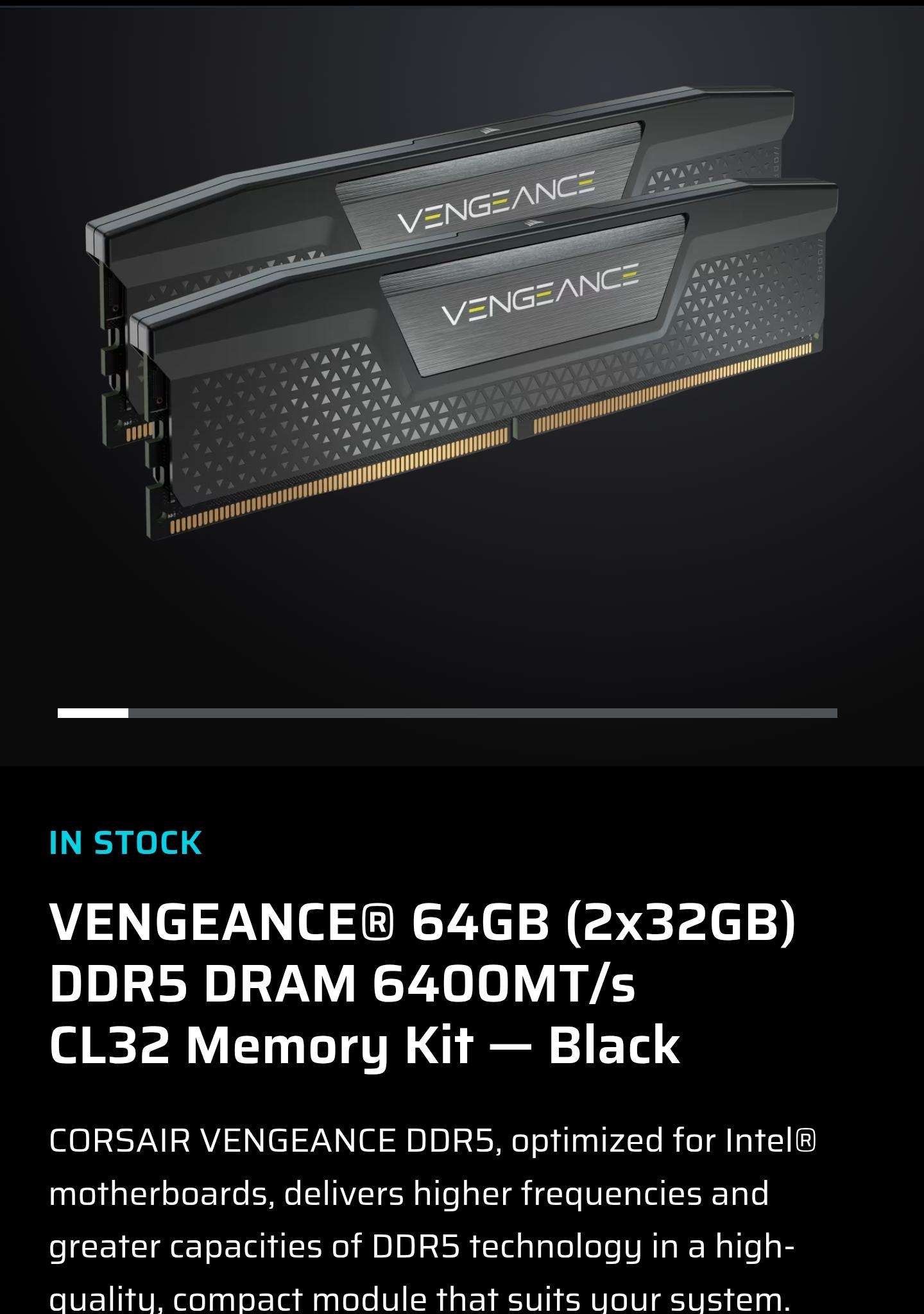 Corsair Vengeance DDR5 64GB 6400MHZ