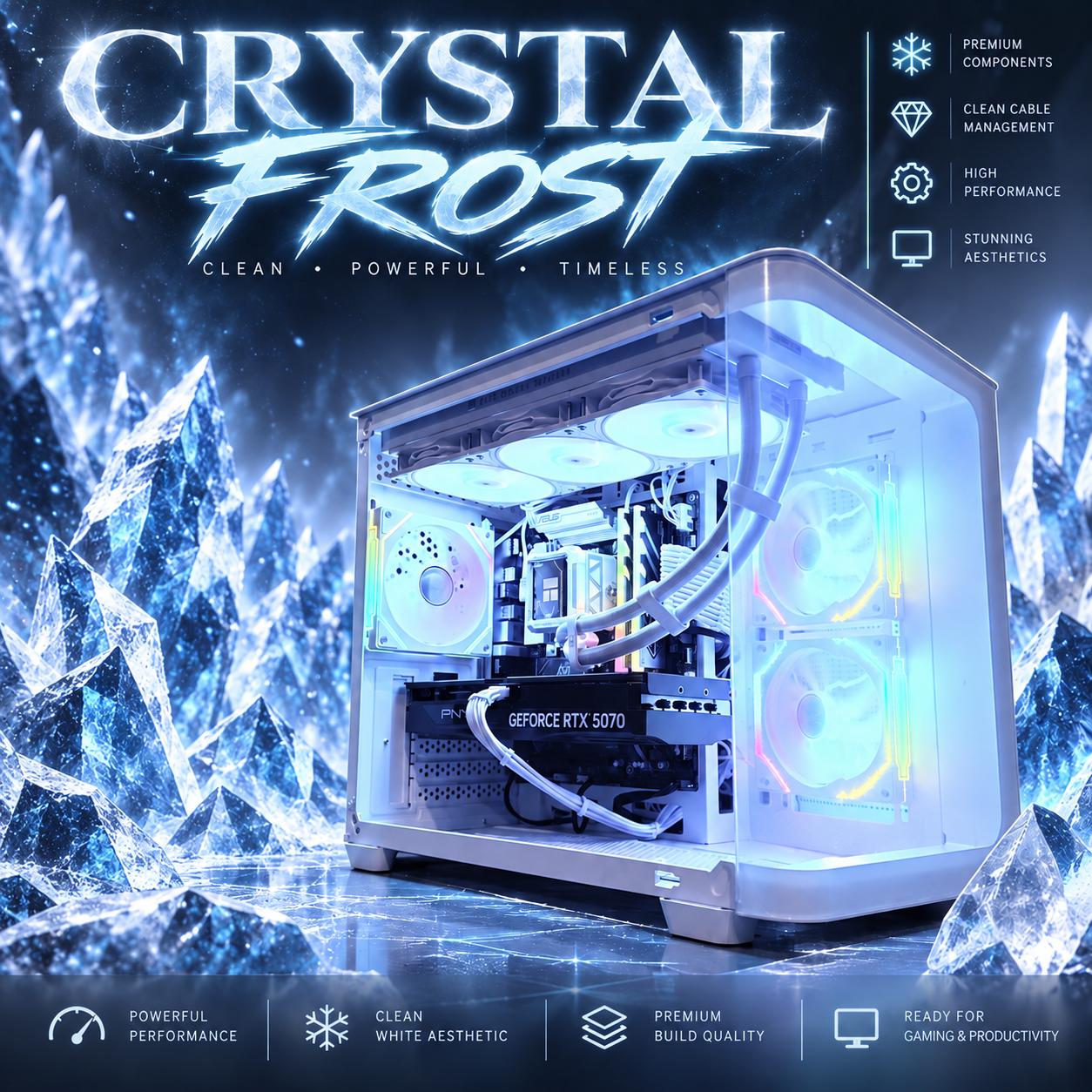 ⚪️"Crystal Frost🌈| 1440p Gaming | RTX 5070 | Ultra 7 265F | 32GB DDR5 | 1TB SSD | Free Shipping