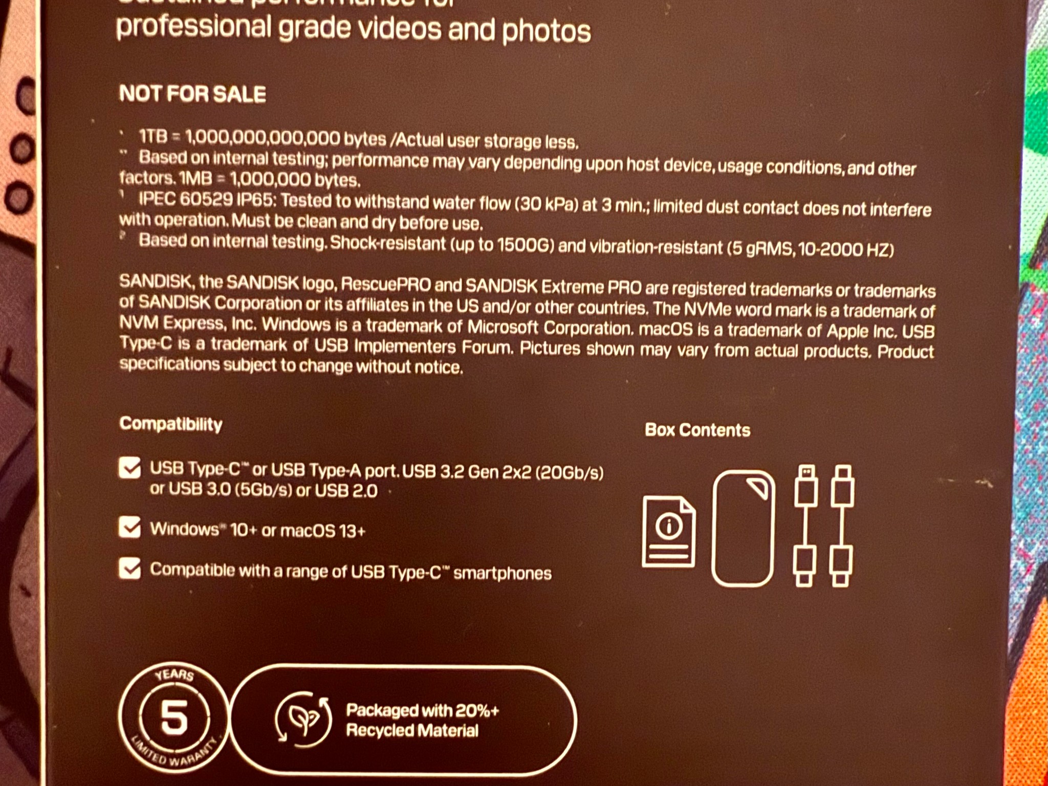 Sandisk Extreme PRO Portable SSD 1TB Drive