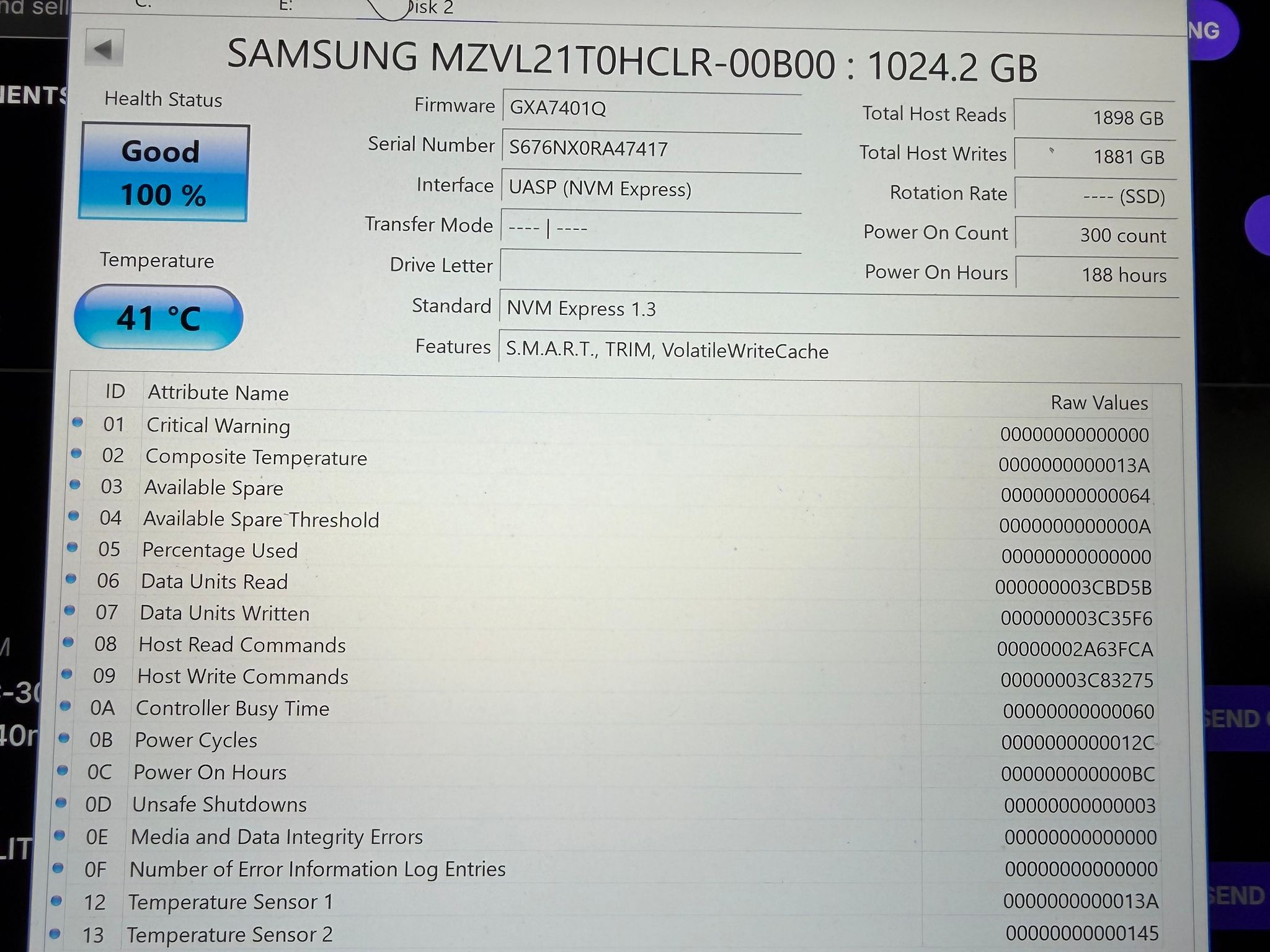 Samsung 1TB NVMe M.2 2280 SSD PM9A1