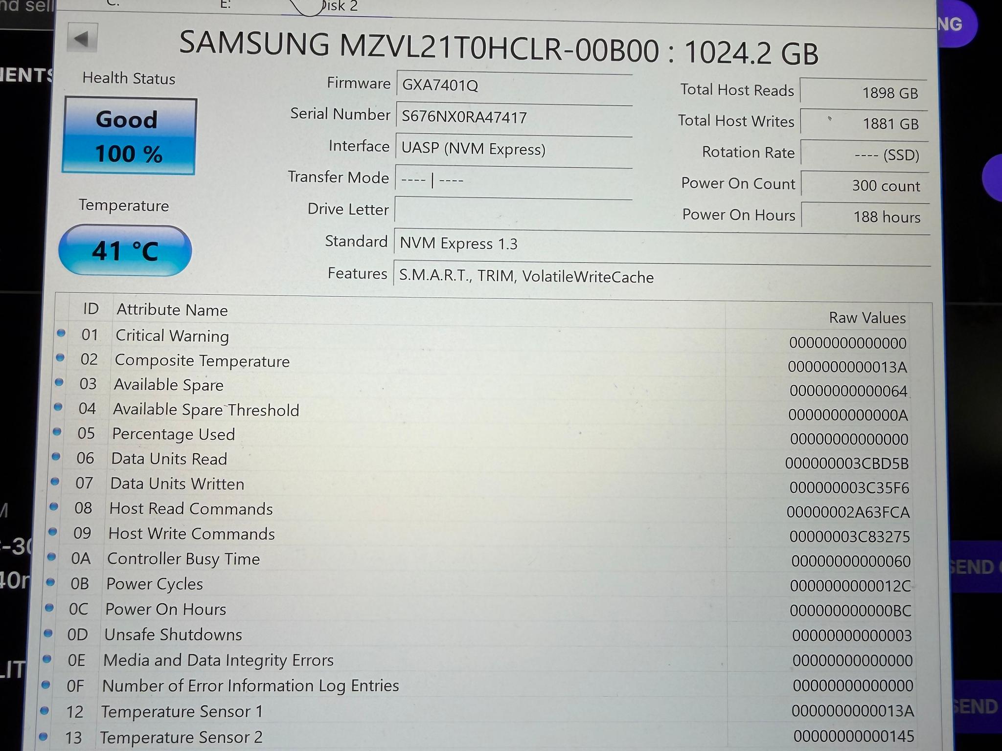 Samsung 1TB NVMe M.2 2280 SSD PM9A1