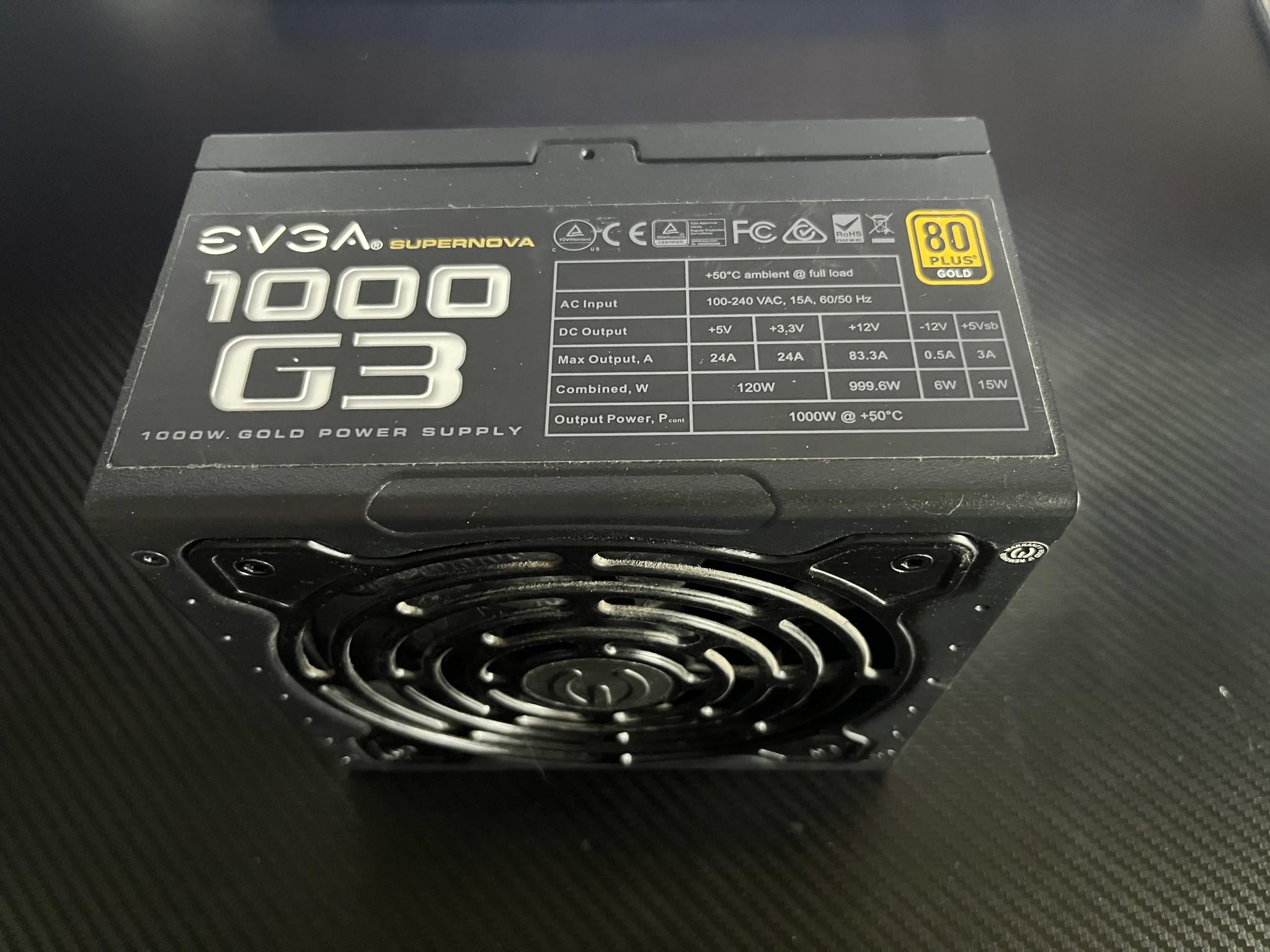 Used EVGA Supernova 1000w G3 (80+ Gold) Fully Modular Power Supply - Tested - PARTIAL CABLES!