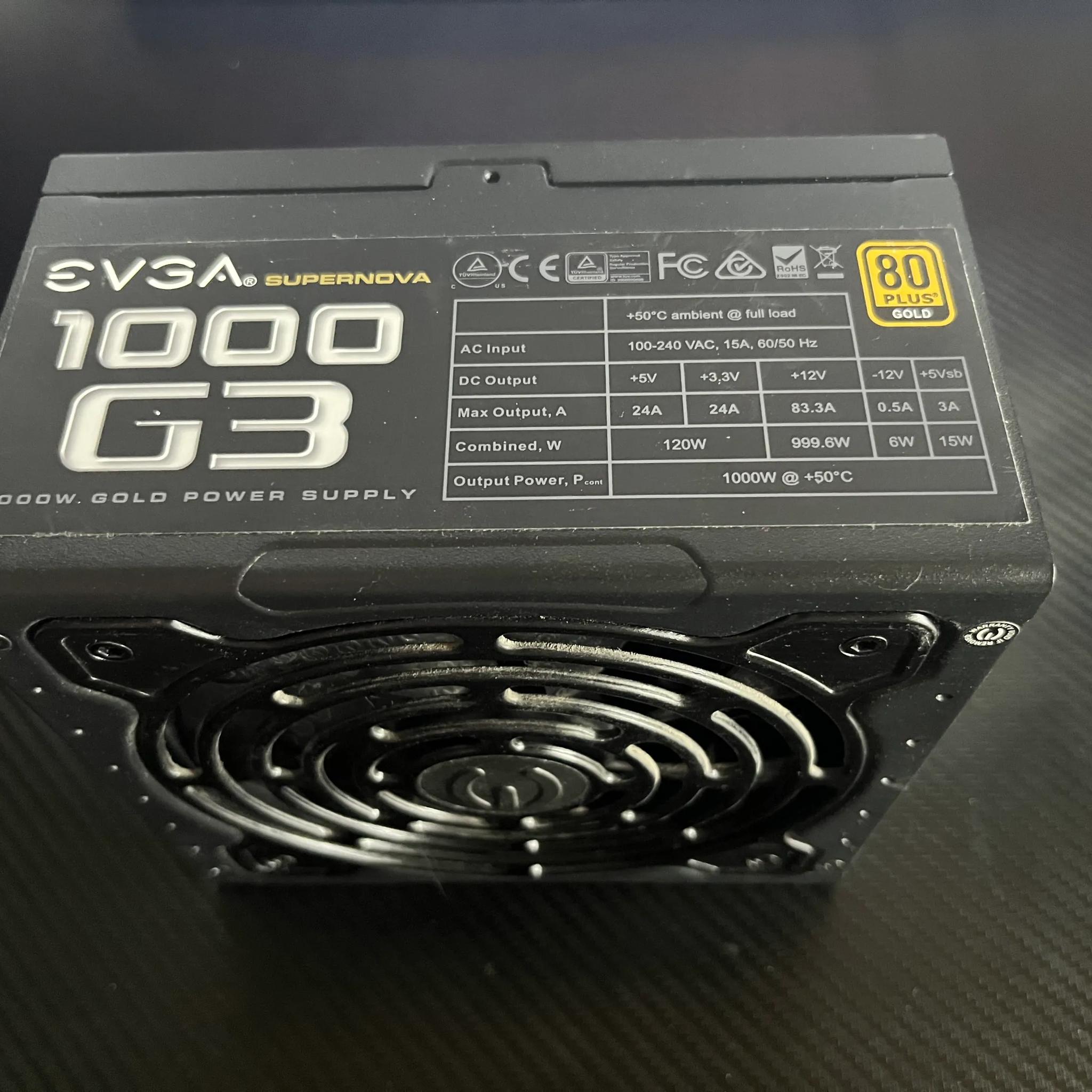 Used EVGA Supernova 1000w G3 (80+ Gold) Fully Modular Power Supply - Tested - PARTIAL CABLES!