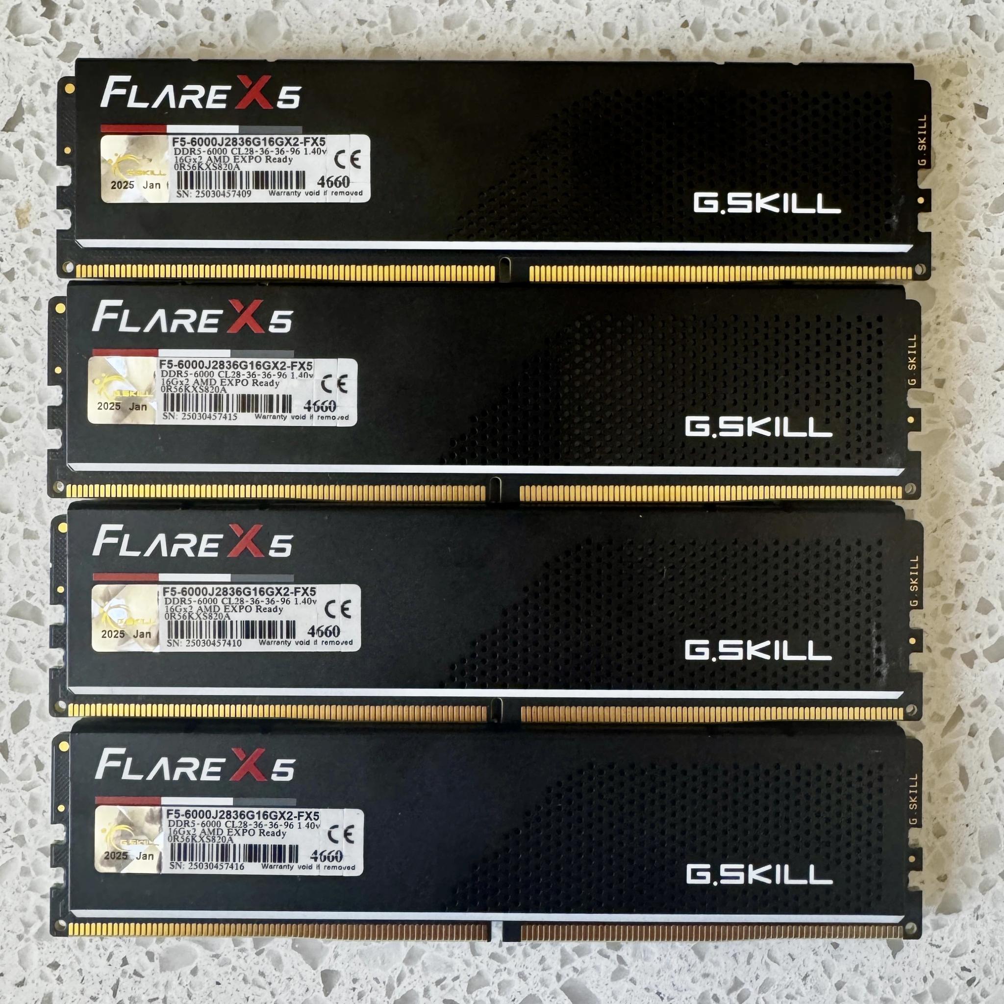 G.SKILL Flare X5 DDR5 6000 CL28 Desktop Memory - 64GB (4 x 16GB)