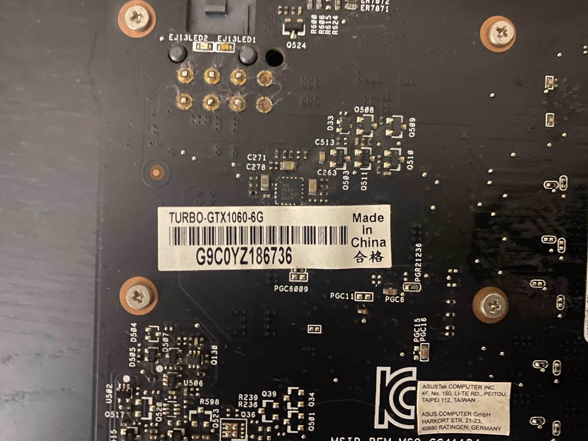 ASUS 1060 6GB Turbo