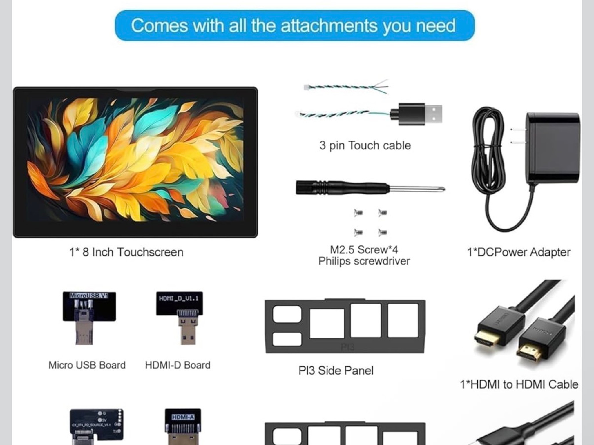 8 Inch Touchscreen for Raspberry Pi,5-Point 1280 * 800 IPS Touchscreen Portable Monitor