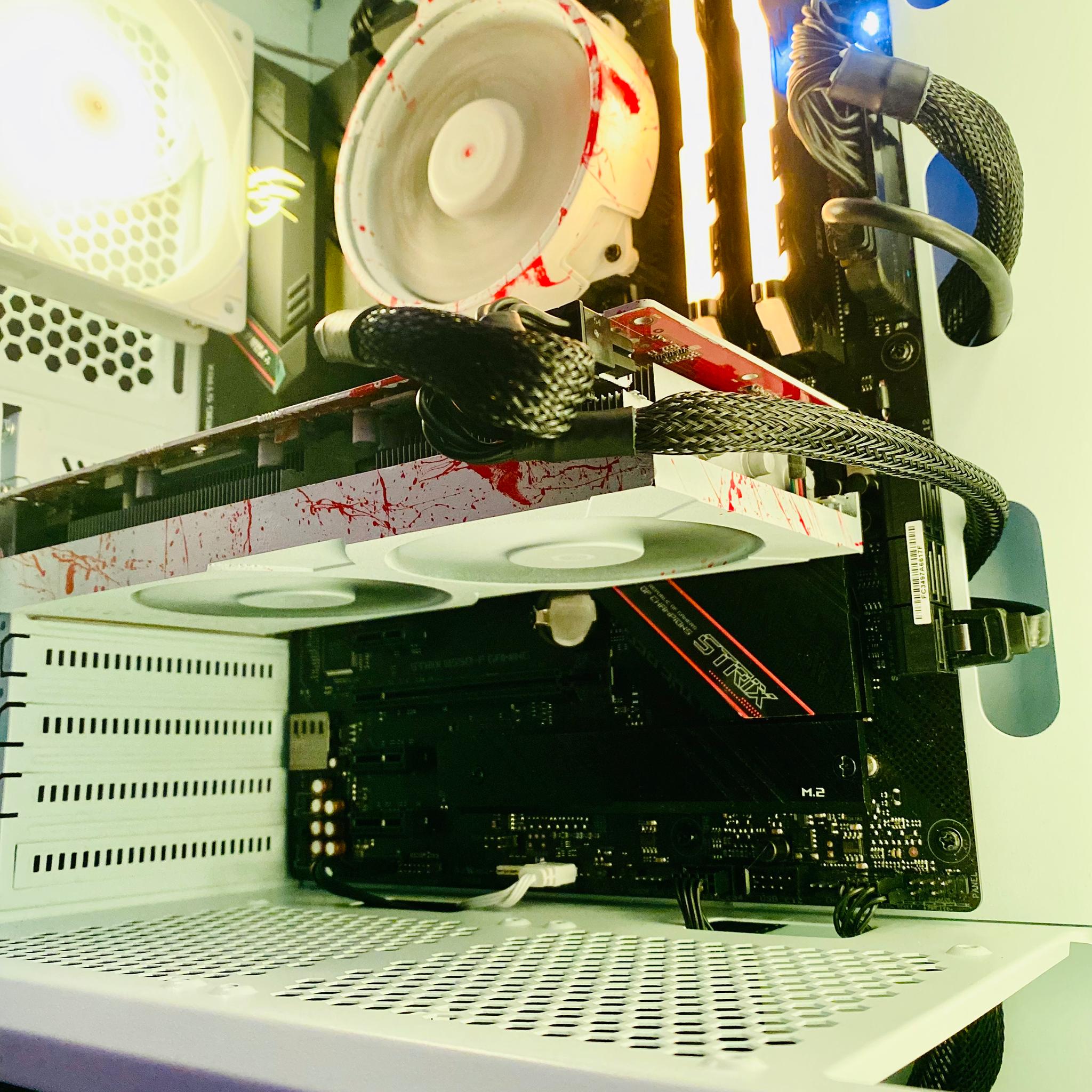 (White) Gaming PC|🩸Blo0D 5700XT| Ryzen 5| 16GB (2x8GB) RGB DDR4| 1TB NVMe/SSD| Windows 11 Pro