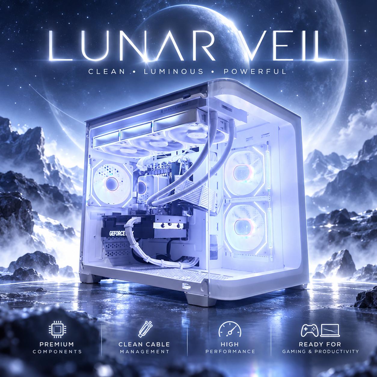 🌕"Lunar Veil"⚪️ | 1440p Gaming | RTX 4070 | i7 12700KF | 16GB DDR5 | 2TB SSD+2GB DRAM | Free Ship
