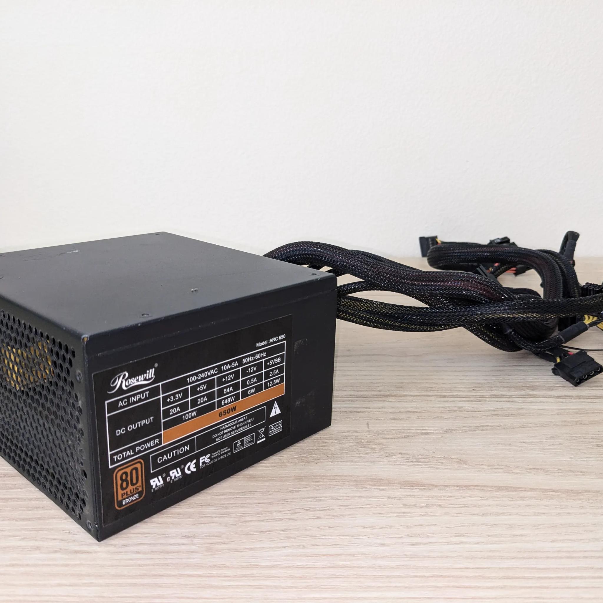 Rosewill 650W ATX12V V2.31 EPS12V v 2.92 SLI PFC Power Supply ARC 650