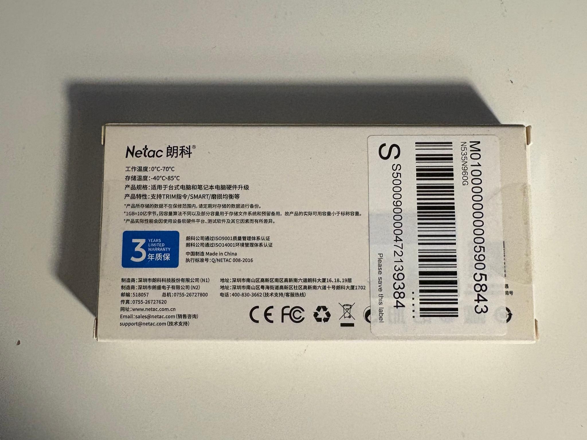 Netac 960GB M.2 Sata SSD