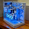 🤍⚡ White RGB 1440p Gaming Beast – 7800X3D • RX 9070 XT • Dual LCD