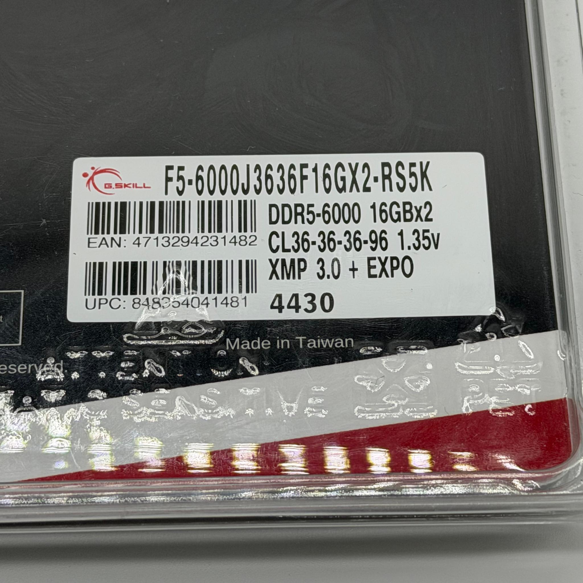 G. SKILL Ripjaws S5 32GB (2 x 16GB) Memory Kit (F5-6000J3636F16GX2-RS5K)