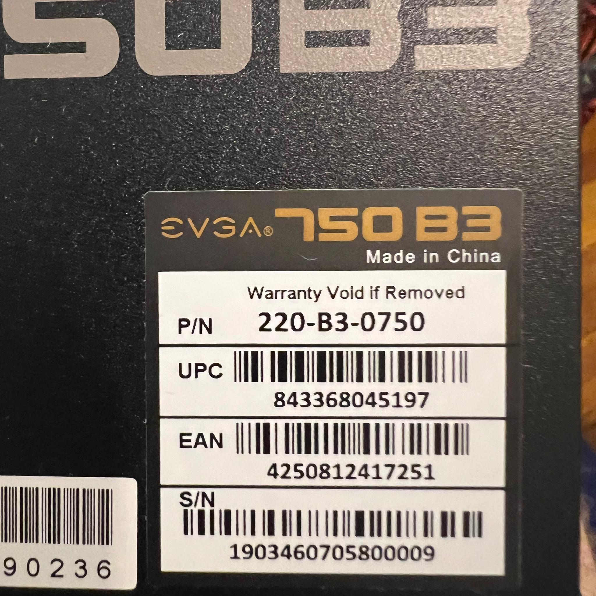 EVGA 750W B3 PSU
