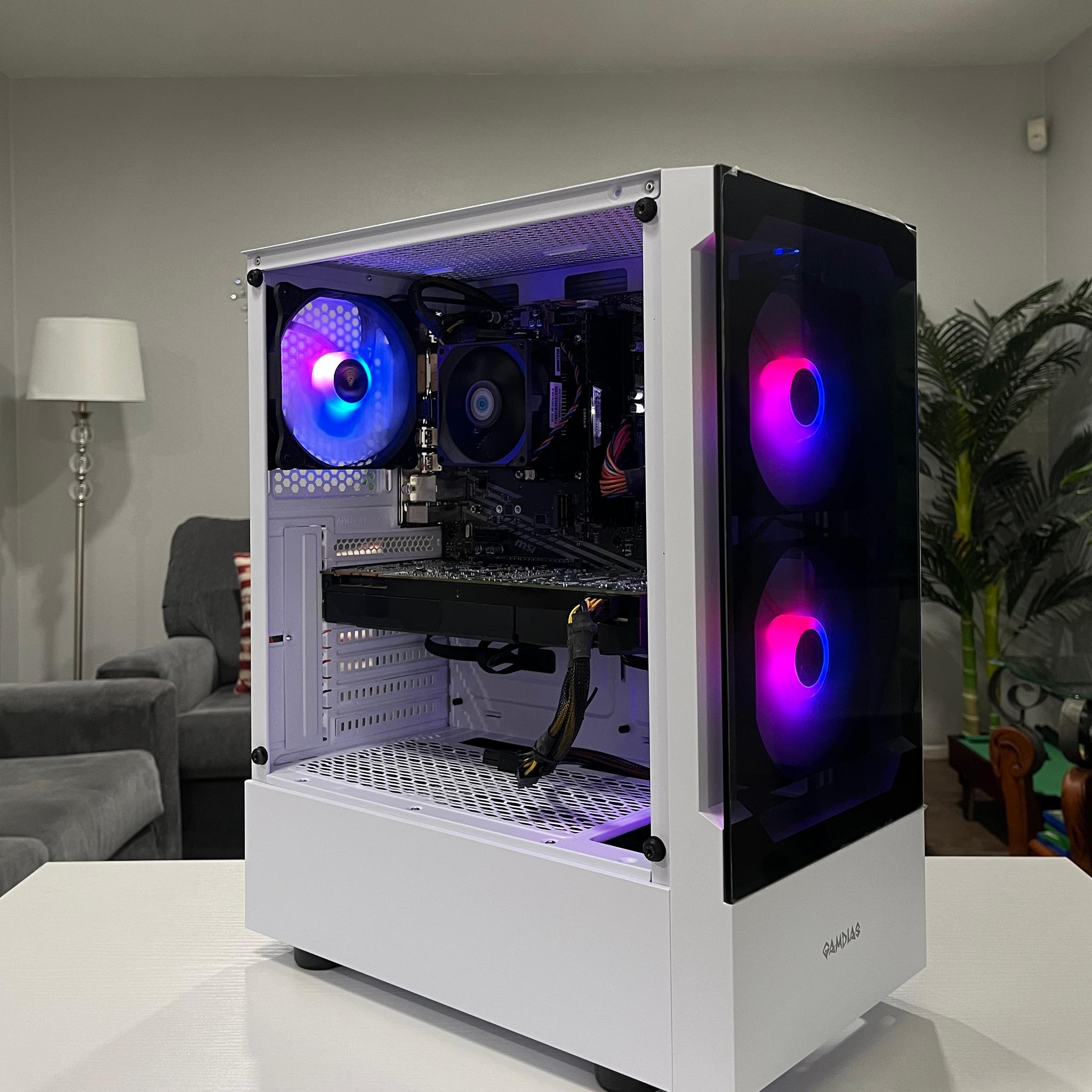 GTX 1080 8GB, Ryzen 5 2600X, 8GB RAM | White RGB Gaming Computer/PC