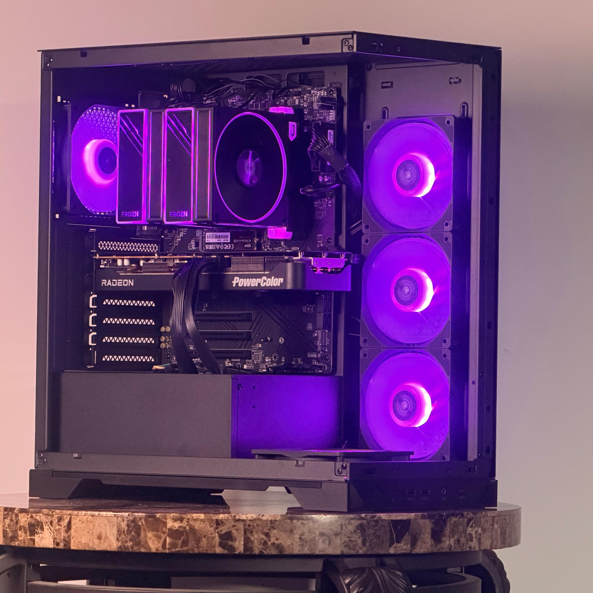 FREE SHIPPING 🖤 🌈 Black RGB Gaming PC | RX 9070 16 GB | Ryzen 5 7600x | 1TB SSD | 32 GB DDR5