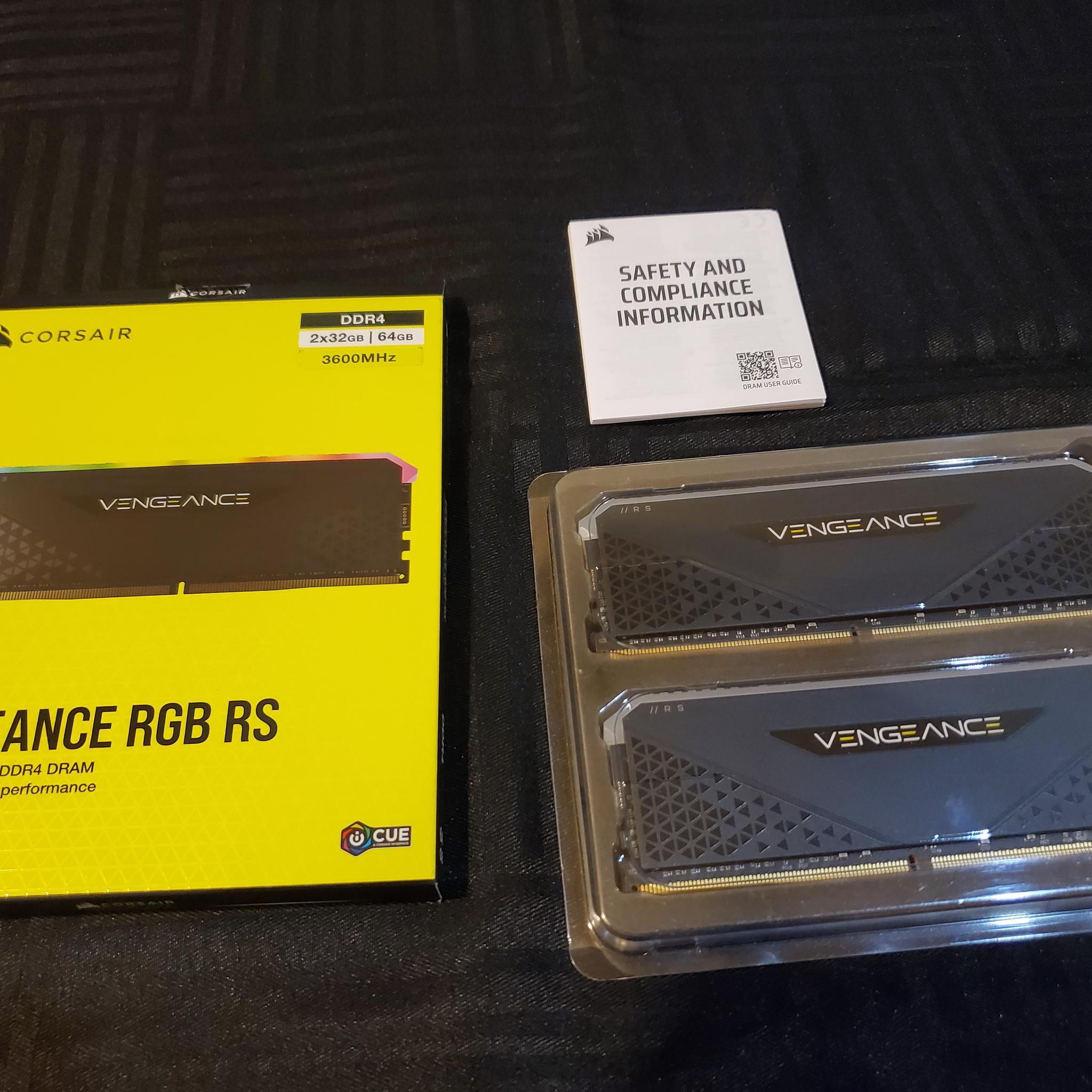 Corsair Vengeance RGB RS 3600mhz CL18 64gb (2x32gb) DDR4 RAM Kit
